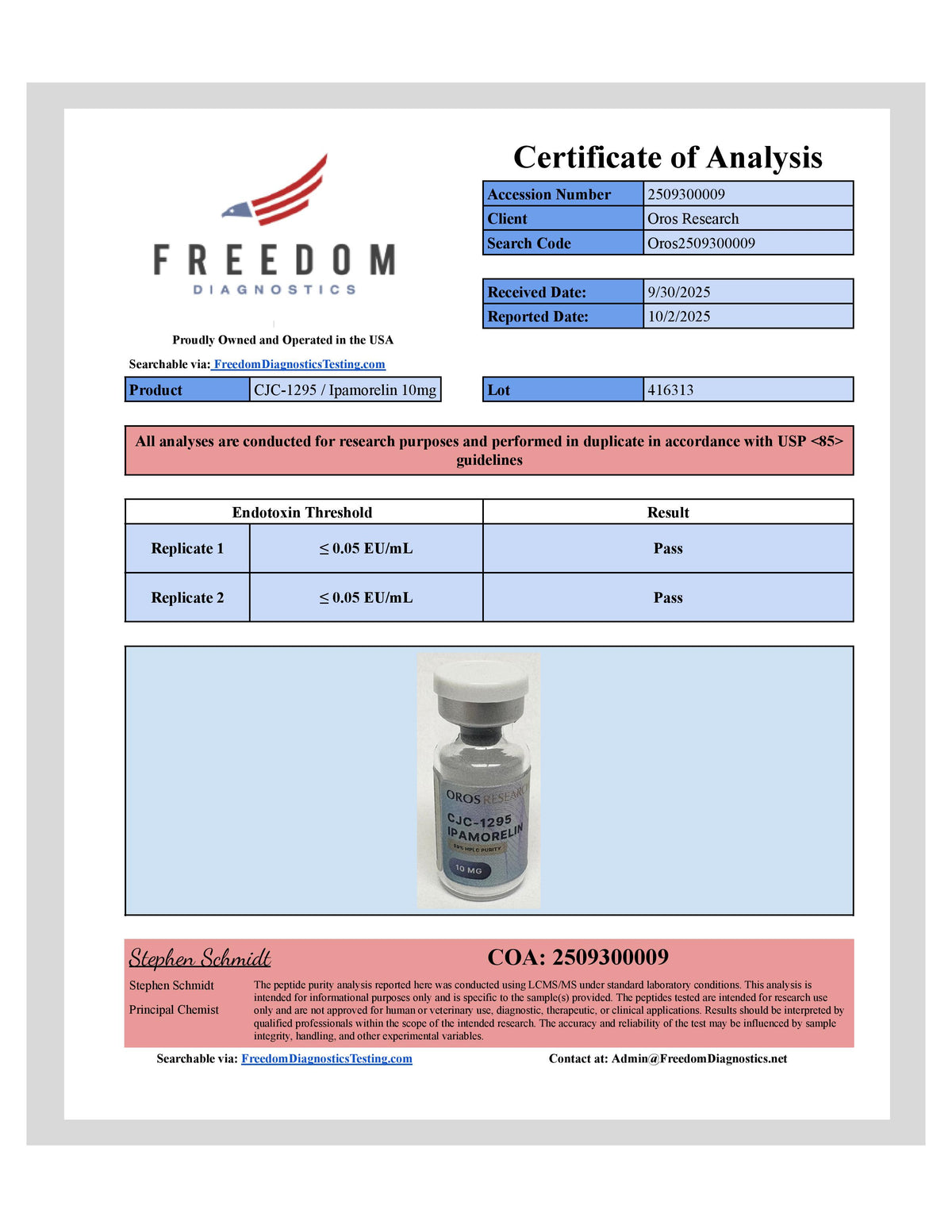 CJC-1295 5mg, Ipamorelin 5mg (10mg Blend) - OROS Research