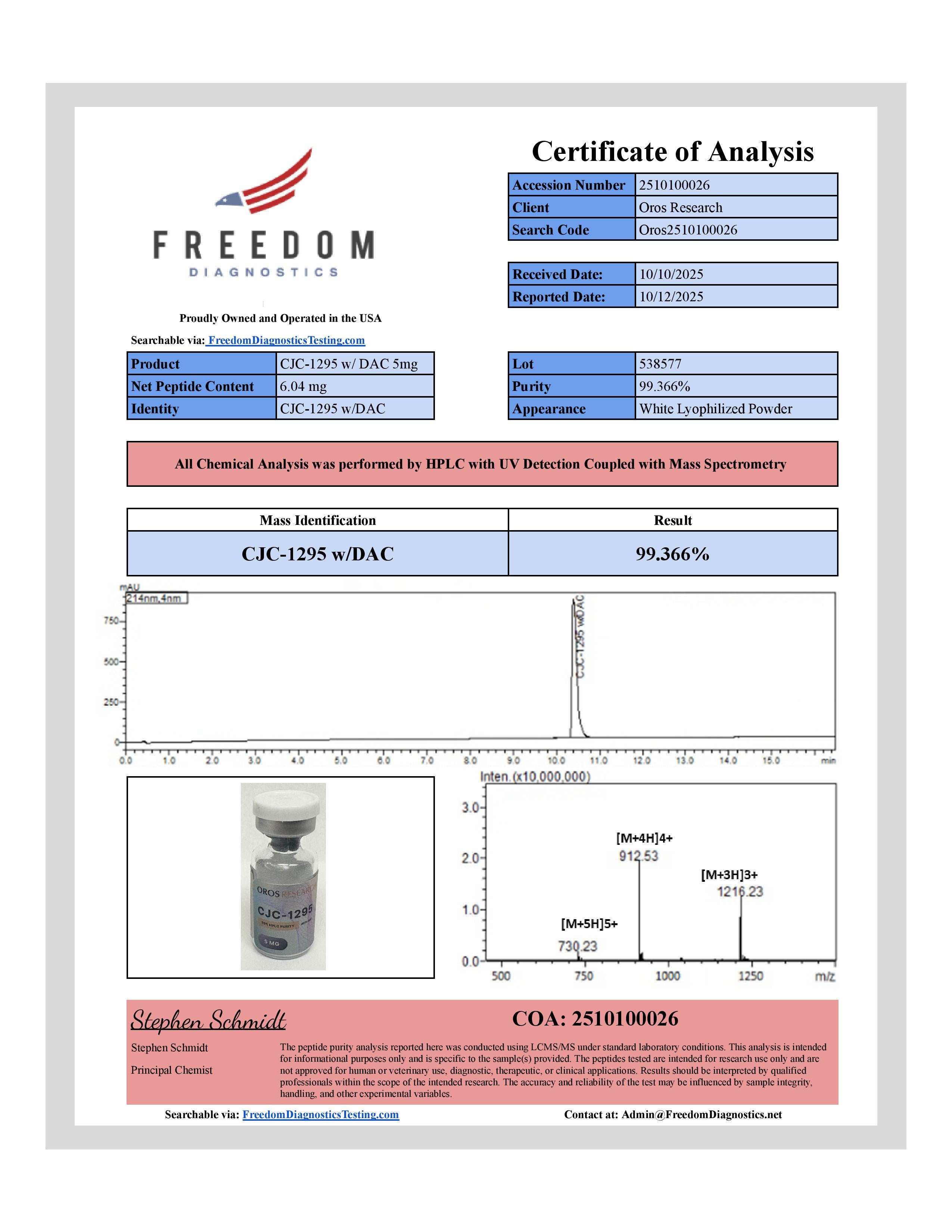CJC-1295 DAC 5mg - OROS Research