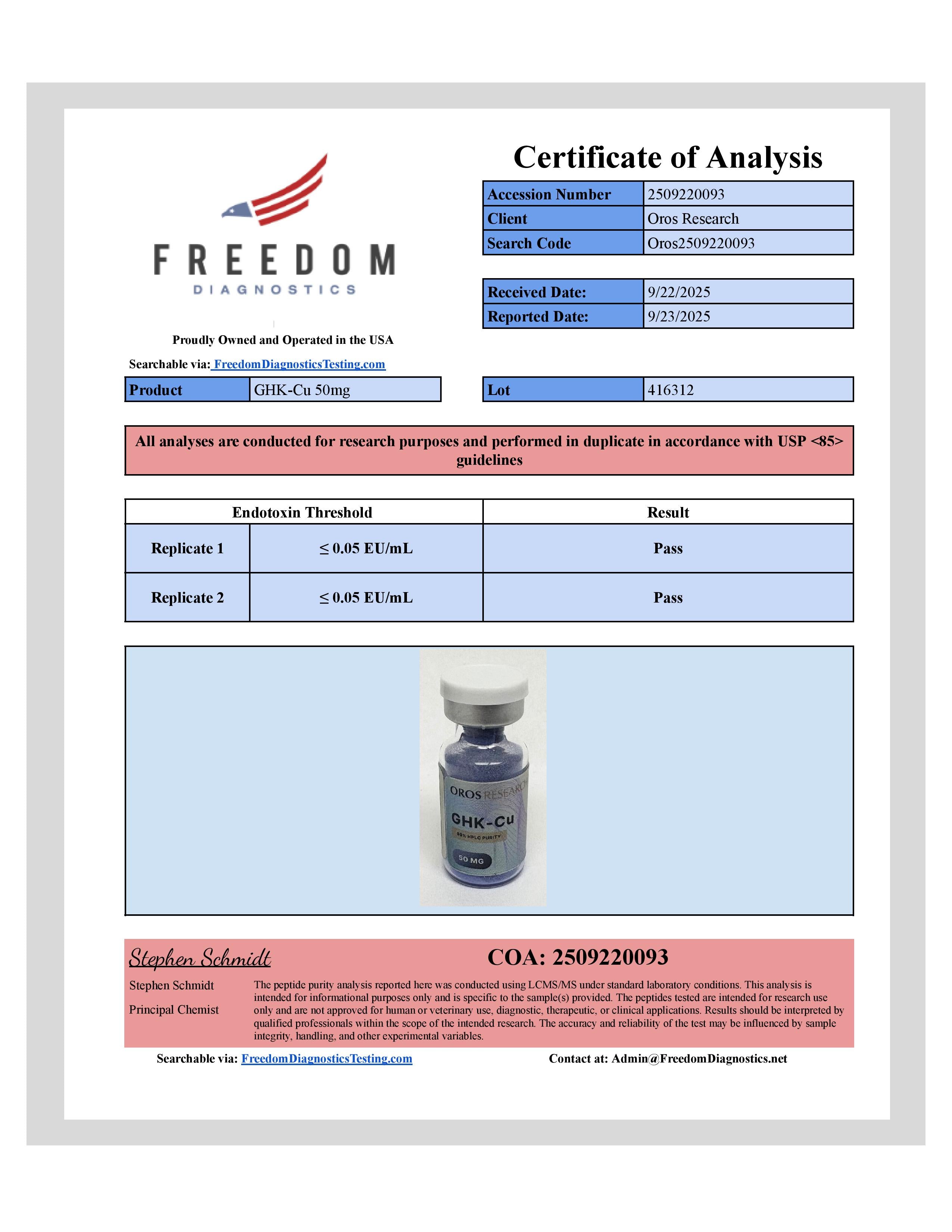 GHK‐Cu 50mg - OROS Research