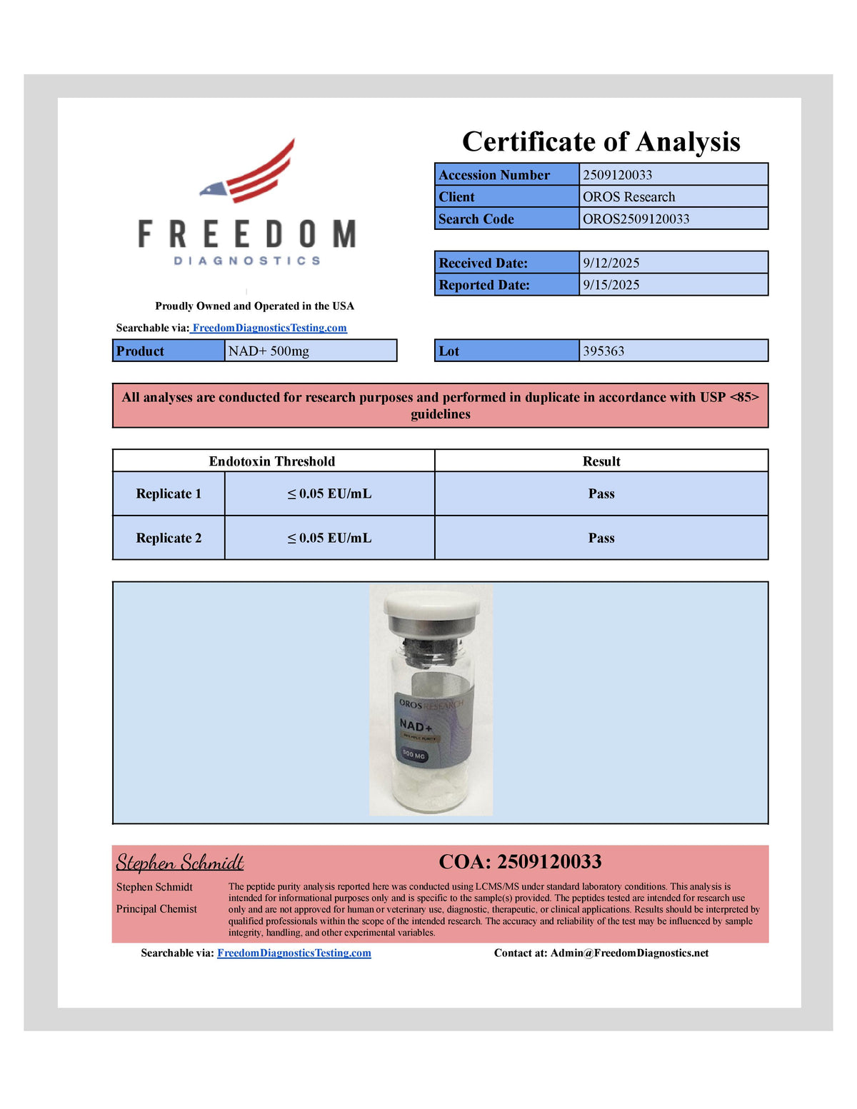 NAD+ 500mg - OROS Research