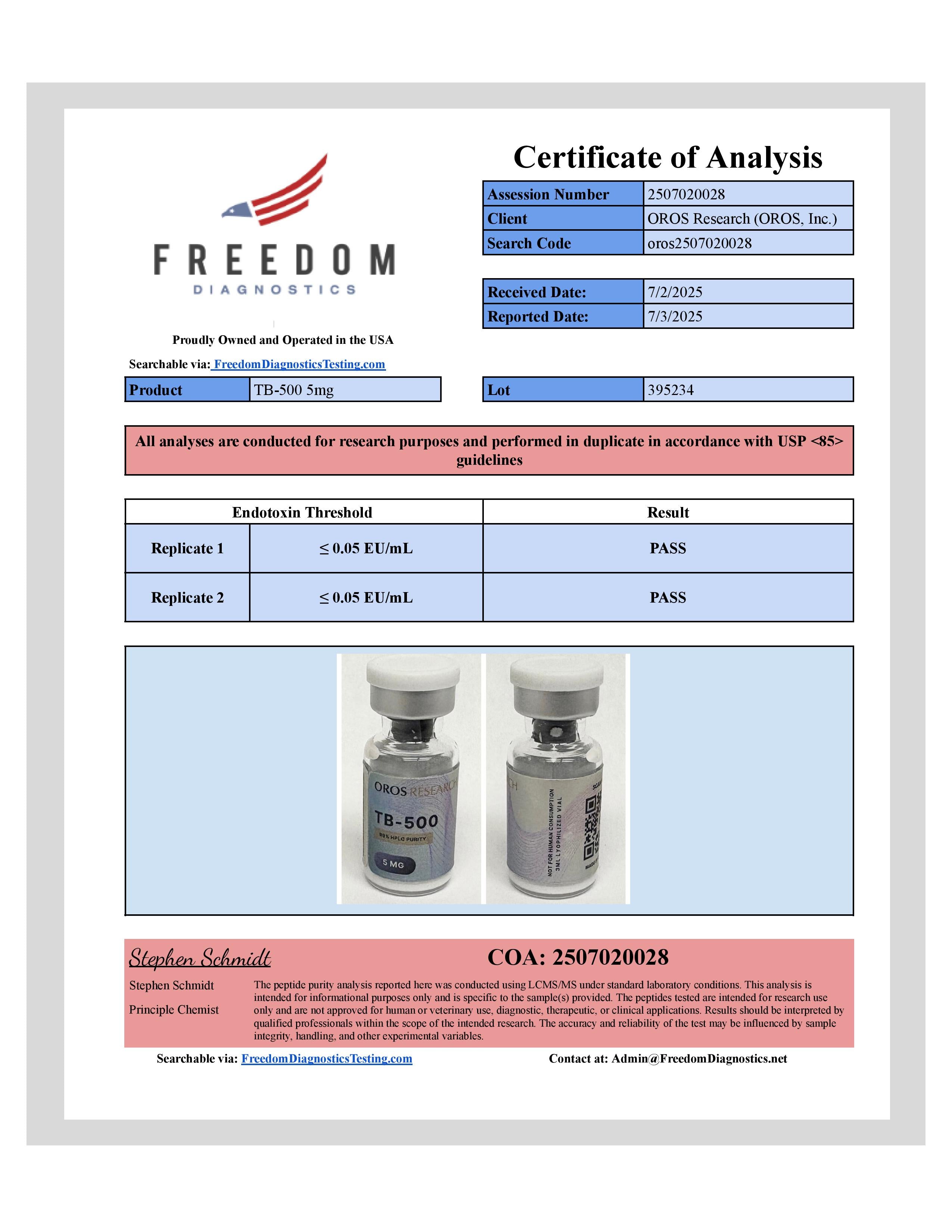 TB-500 (Thymosin Beta-4) 5mg - OROS Research