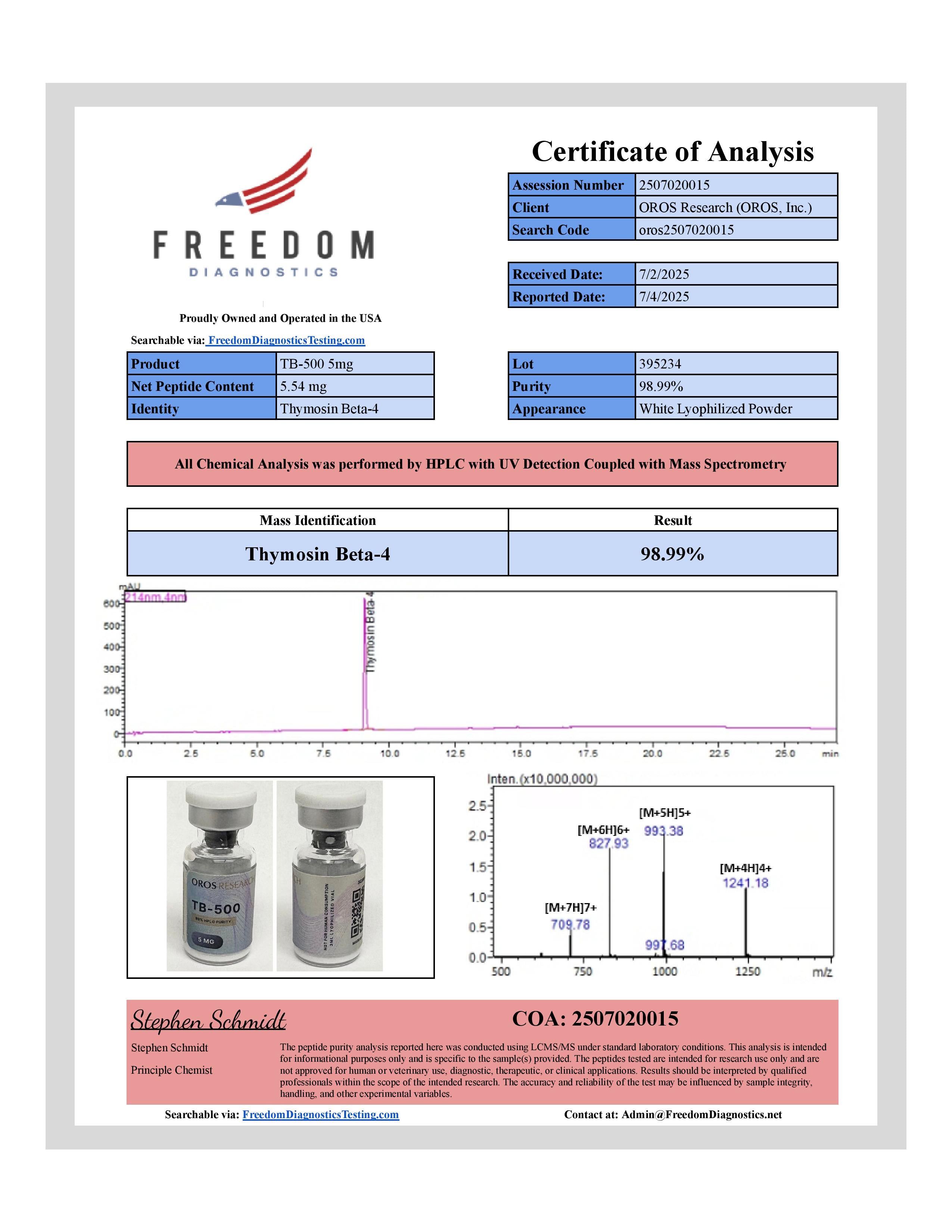TB-500 (Thymosin Beta-4) 5mg - OROS Research