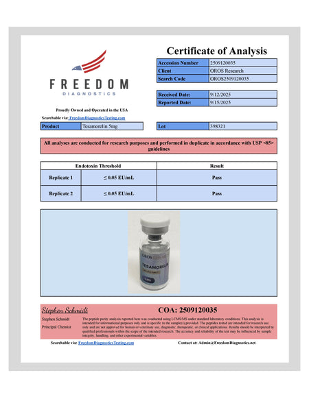 Tesamorelin 5mg - OROS Research