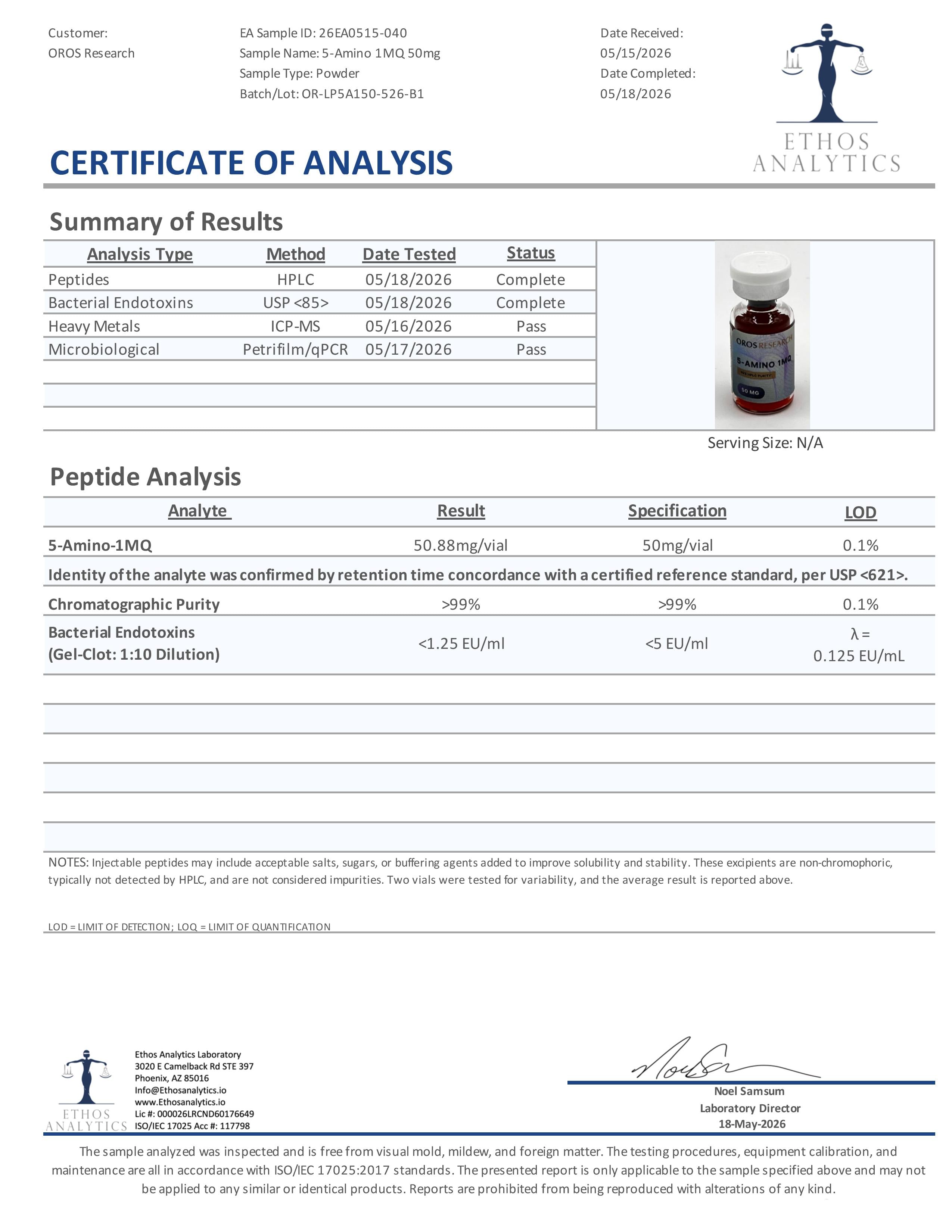 5-Amino-1MQ 50mg - OROS Research
