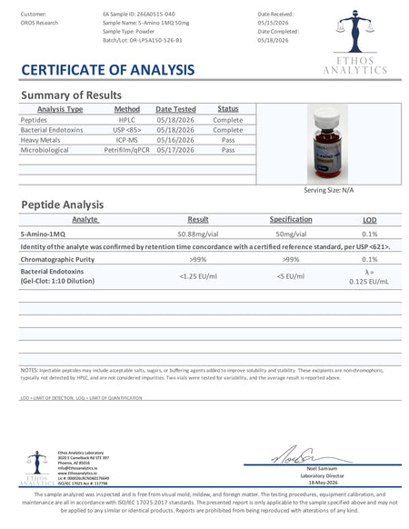 5-Amino-1MQ 50mg - OROS Research