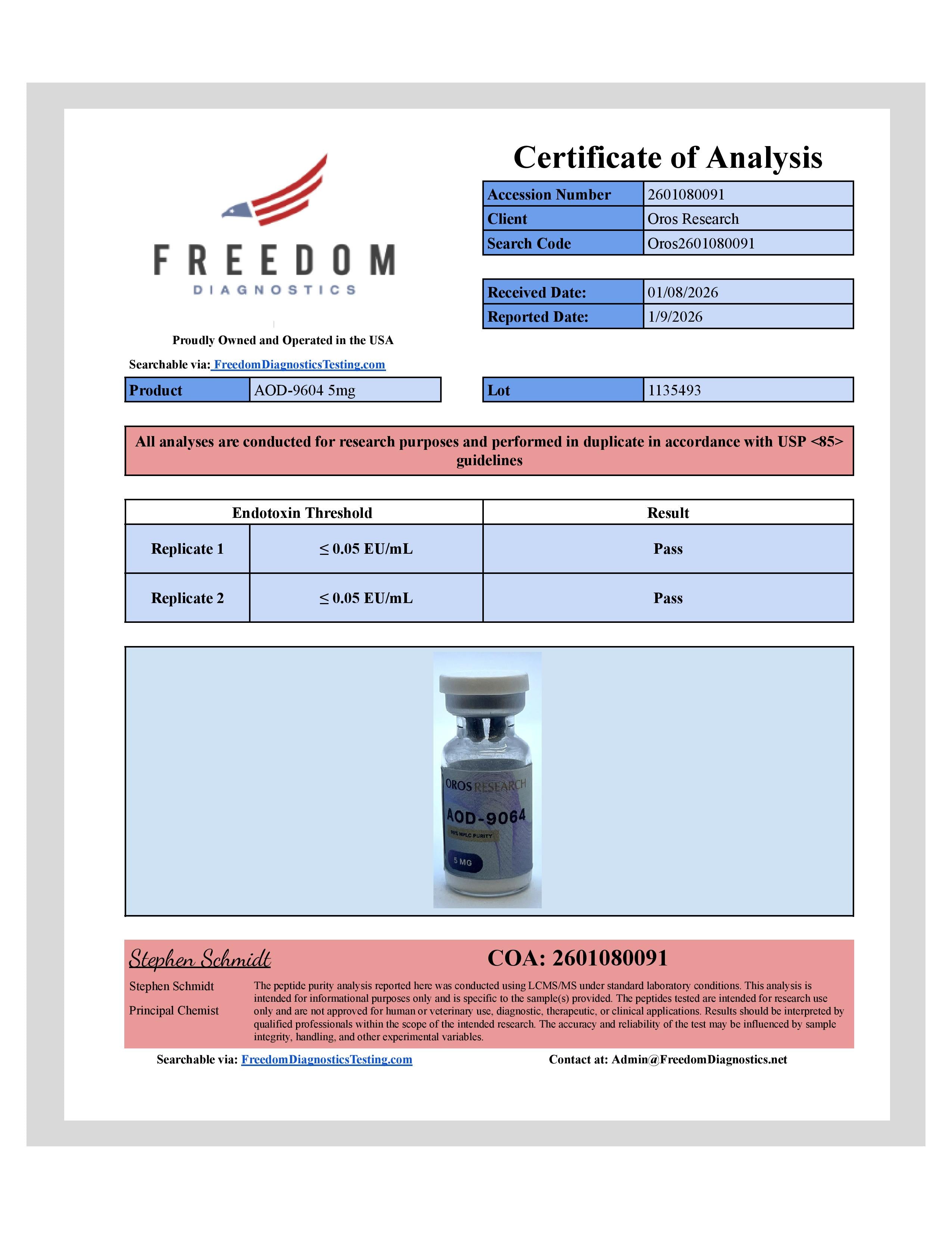 AOD-9604 5mg - OROS Research