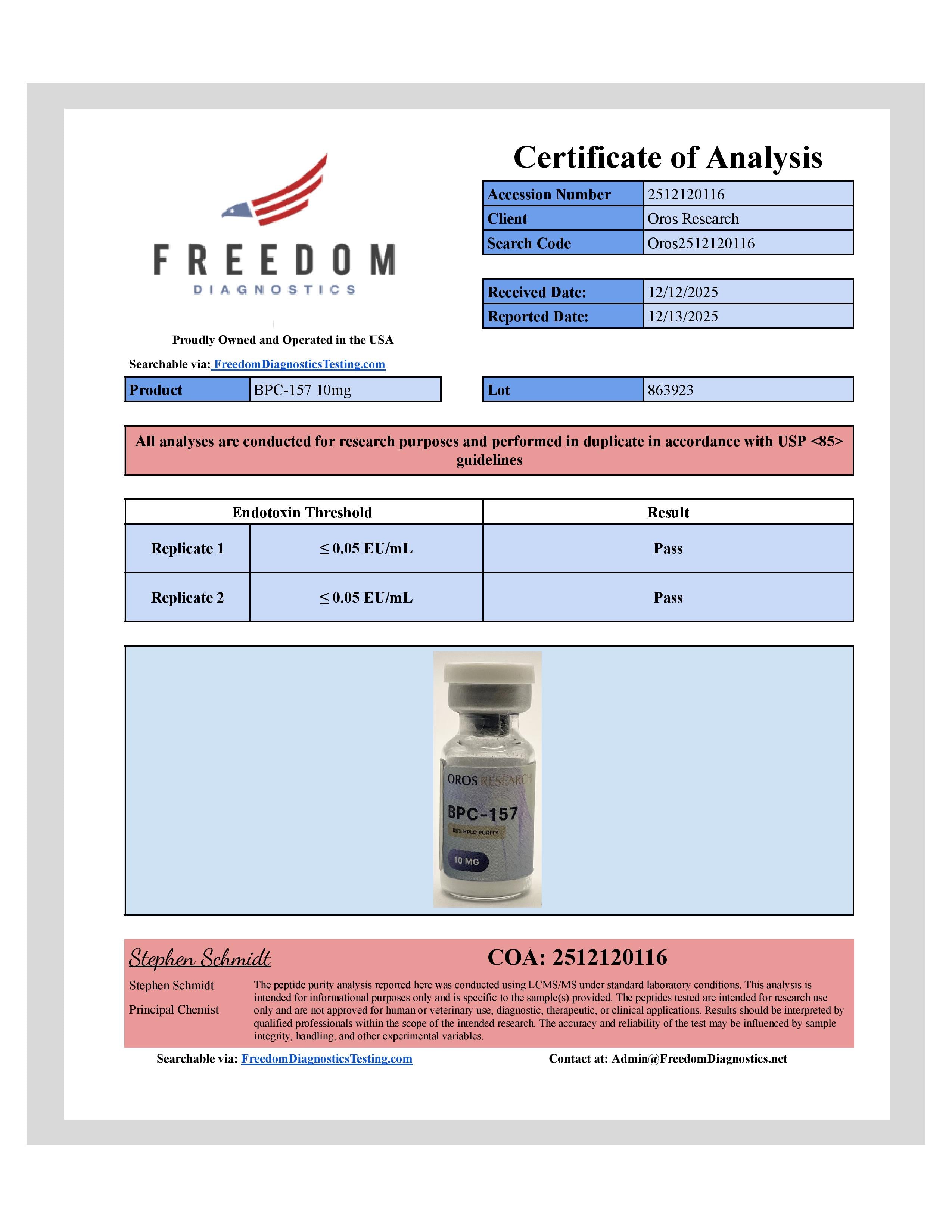 BPC-157 10mg - OROS Research