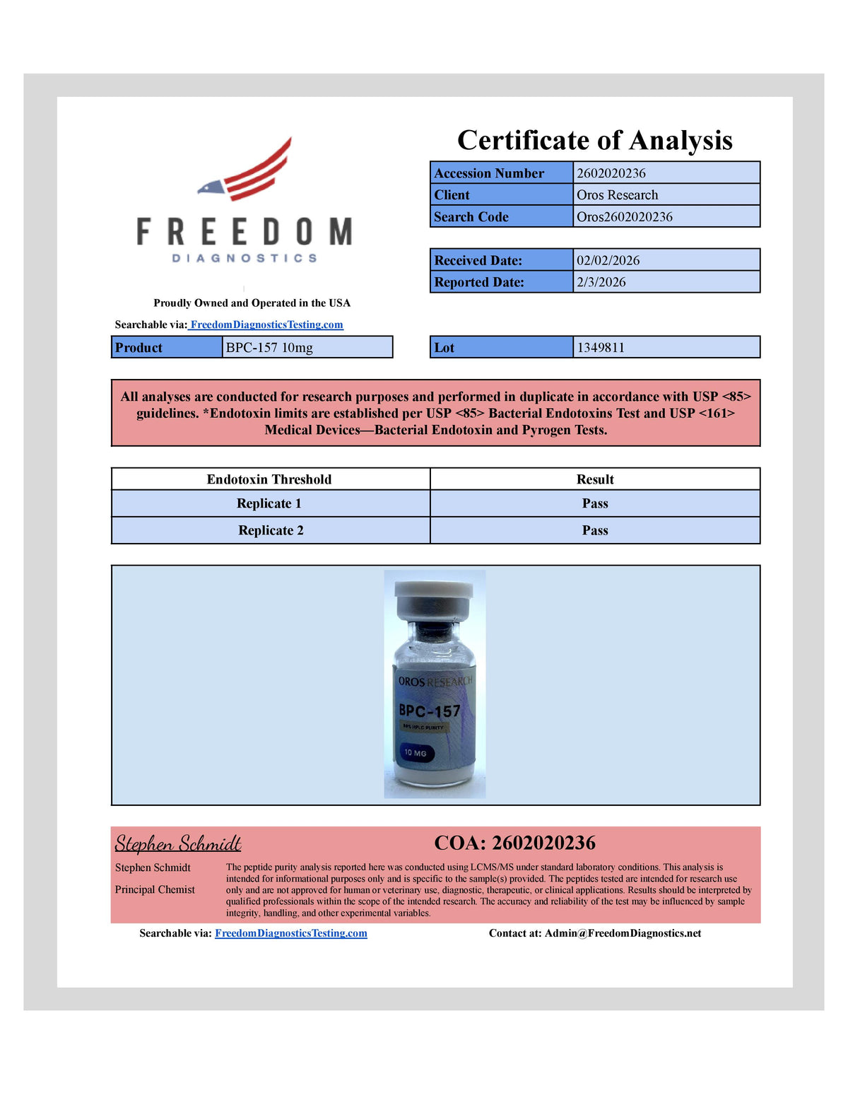 BPC-157 10mg - OROS Research
