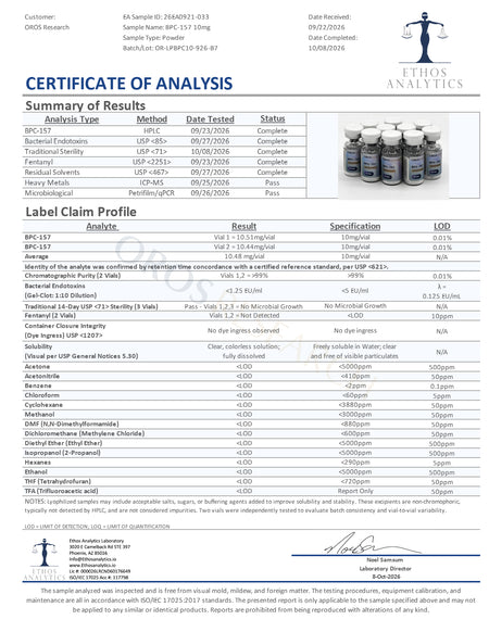 BPC-157 10mg - OROS Research