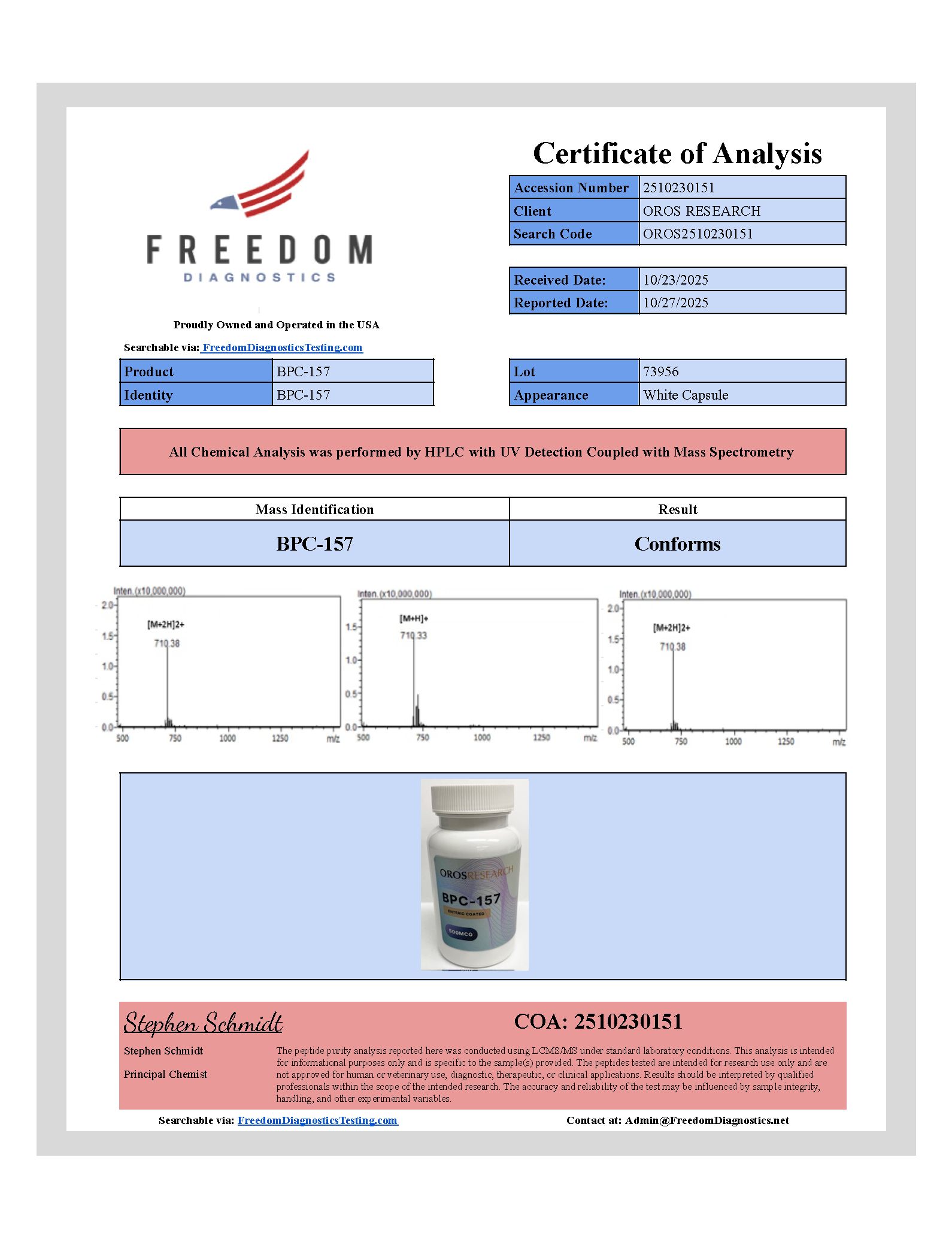 BPC-157 500mcg (60 Capsules) - OROS Research
