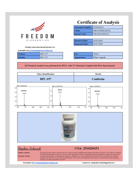 BPC-157 500mcg (60 Capsules) - OROS Research