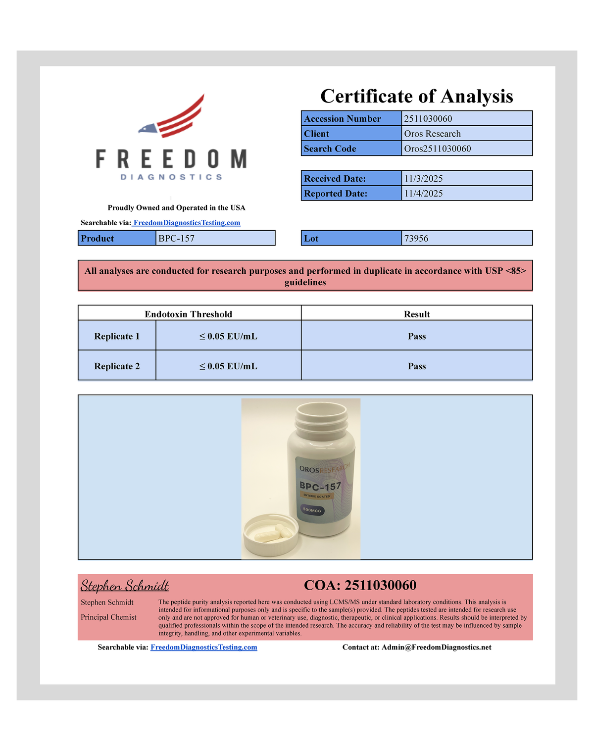 BPC-157 500mcg (60 Capsules) - OROS Research