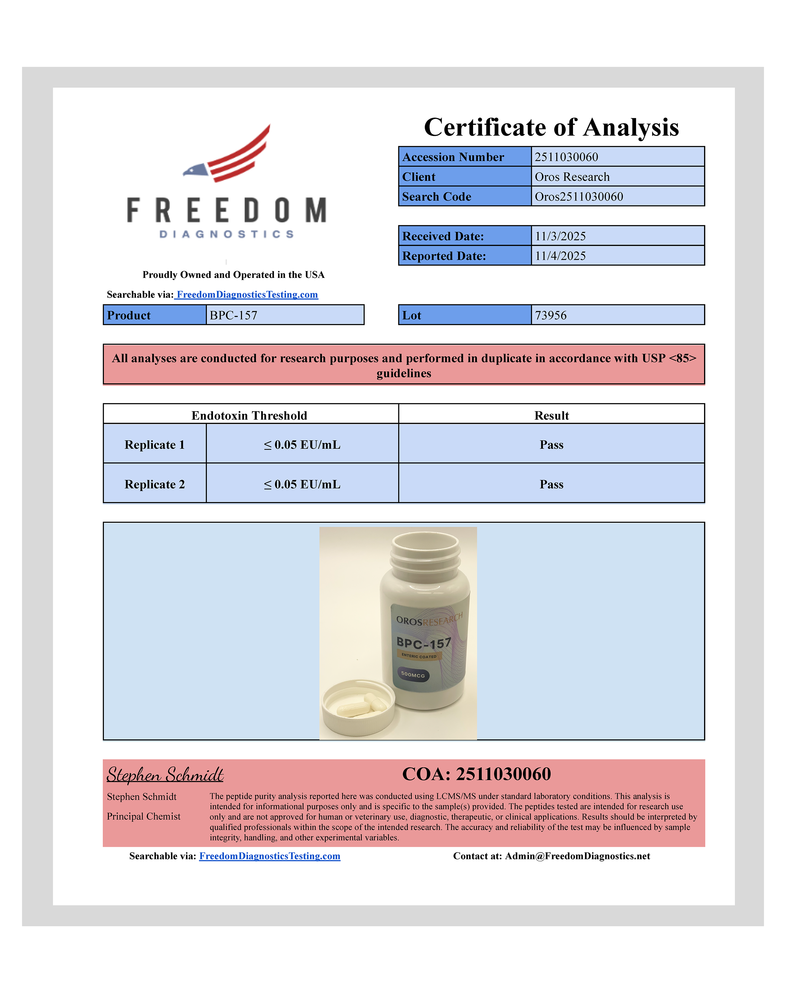 BPC-157 500mcg (60 Capsules) - OROS Research