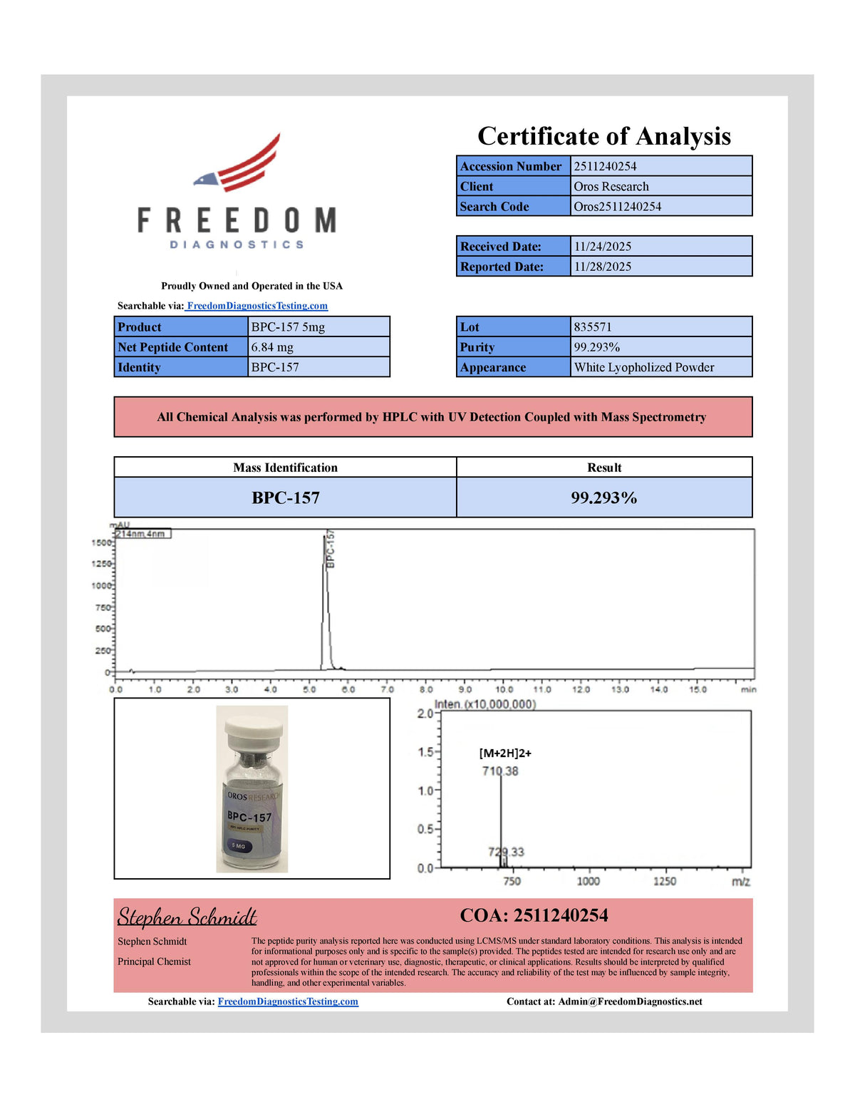 BPC-157 5mg - OROS Research