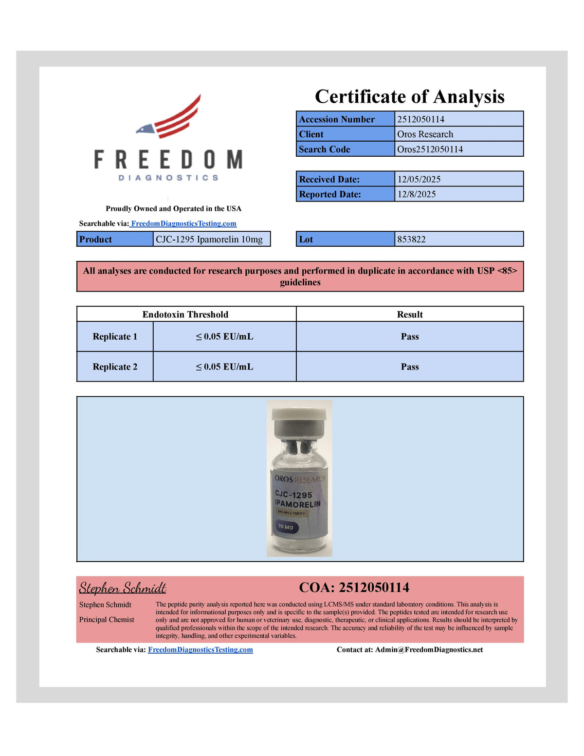 CJC-1295 5mg, Ipamorelin 5mg (10mg Blend) - OROS Research