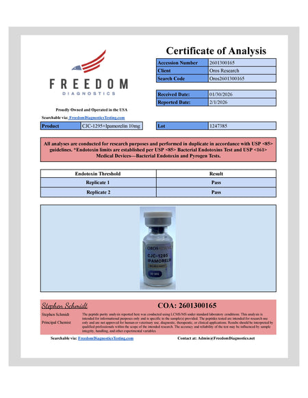 CJC-1295 5mg, Ipamorelin 5mg (10mg Blend) - OROS Research