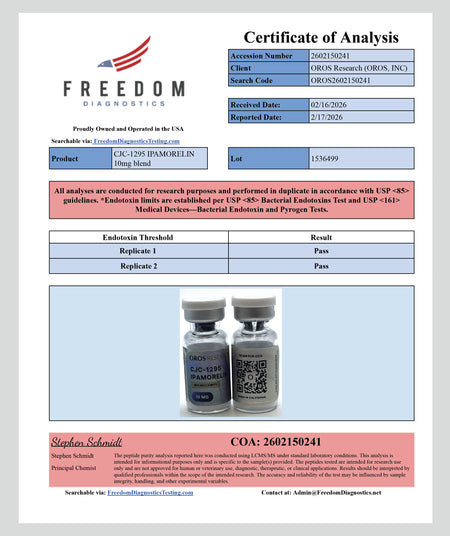 CJC-1295 5mg, Ipamorelin 5mg (10mg Blend) - OROS Research