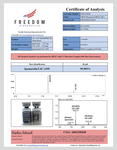 CJC-1295 5mg, Ipamorelin 5mg (10mg Blend) - OROS Research