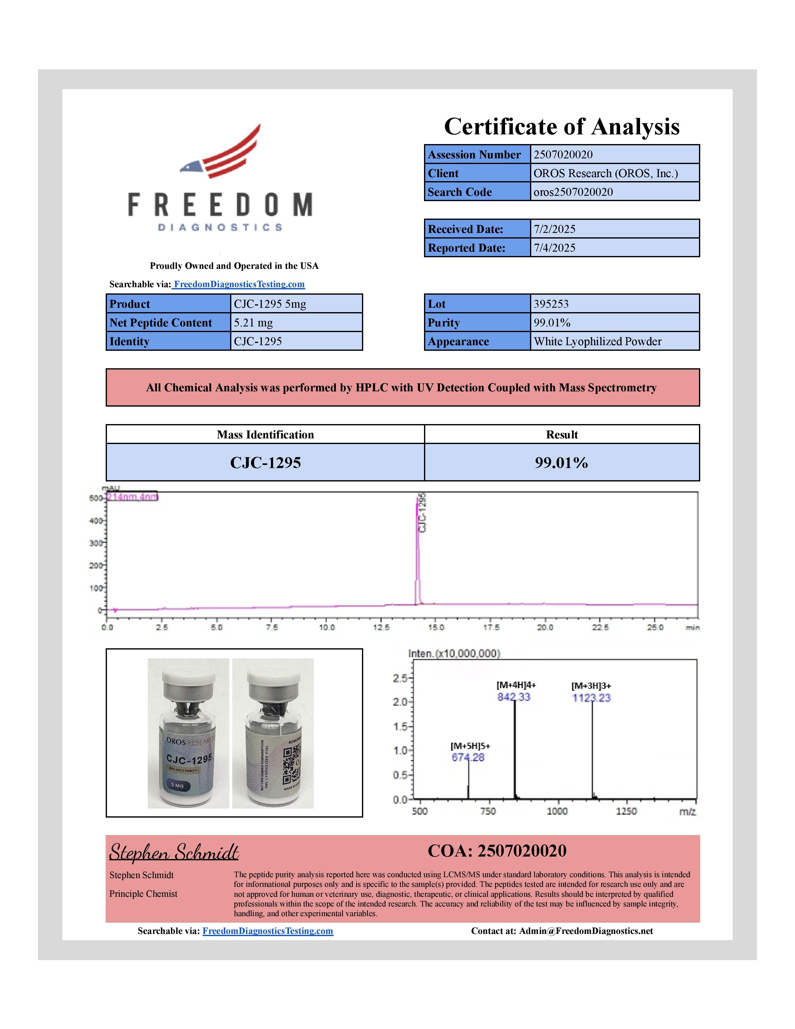 CJC-1295 5mg - OROS Research