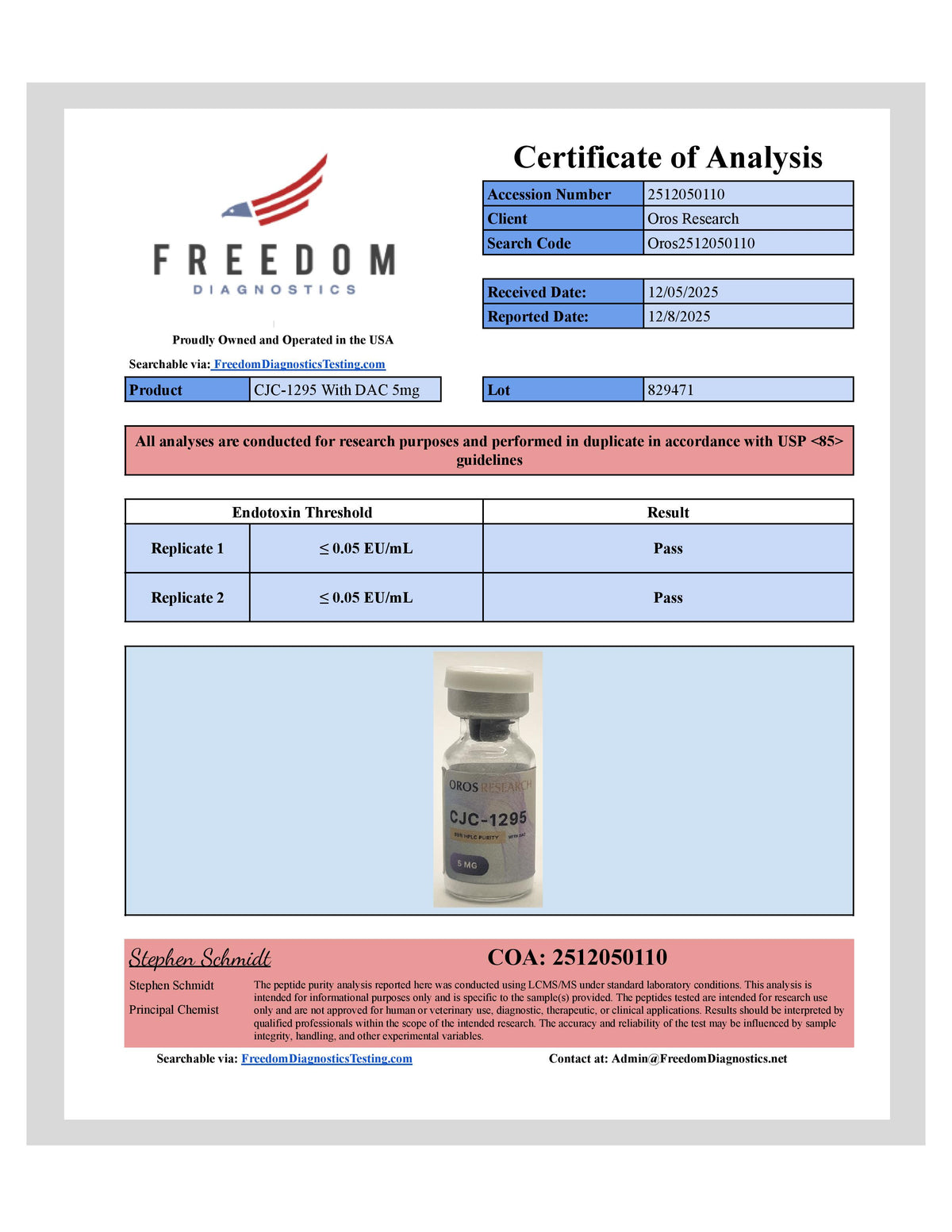 CJC-1295 DAC 5mg - OROS Research