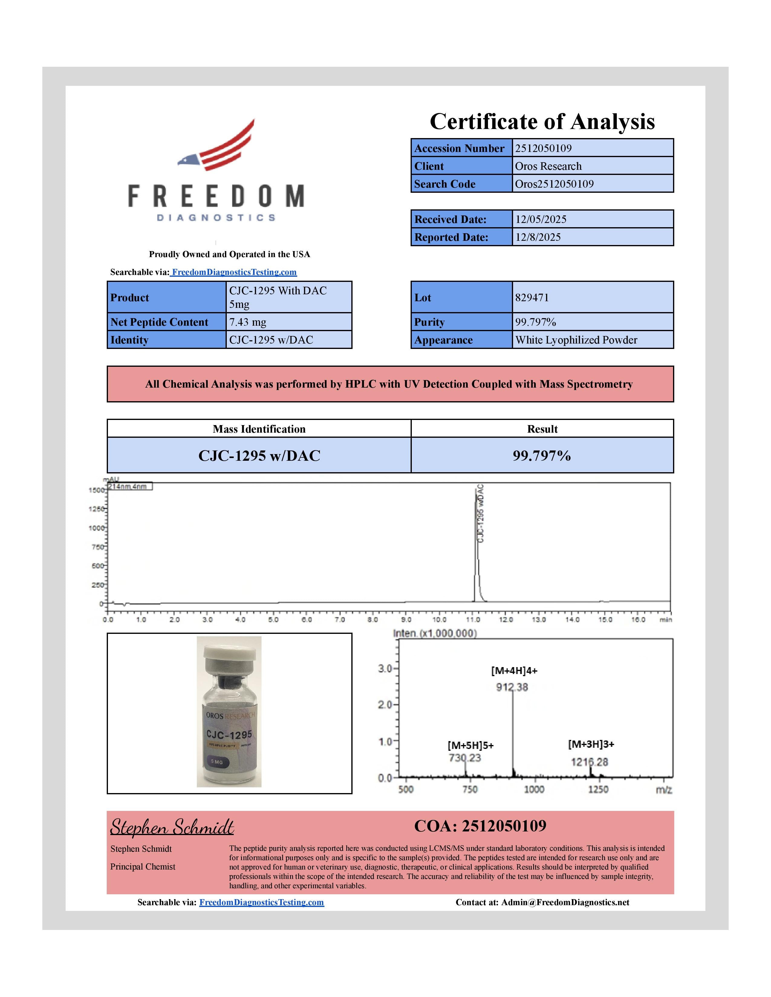 CJC-1295 DAC 5mg - OROS Research