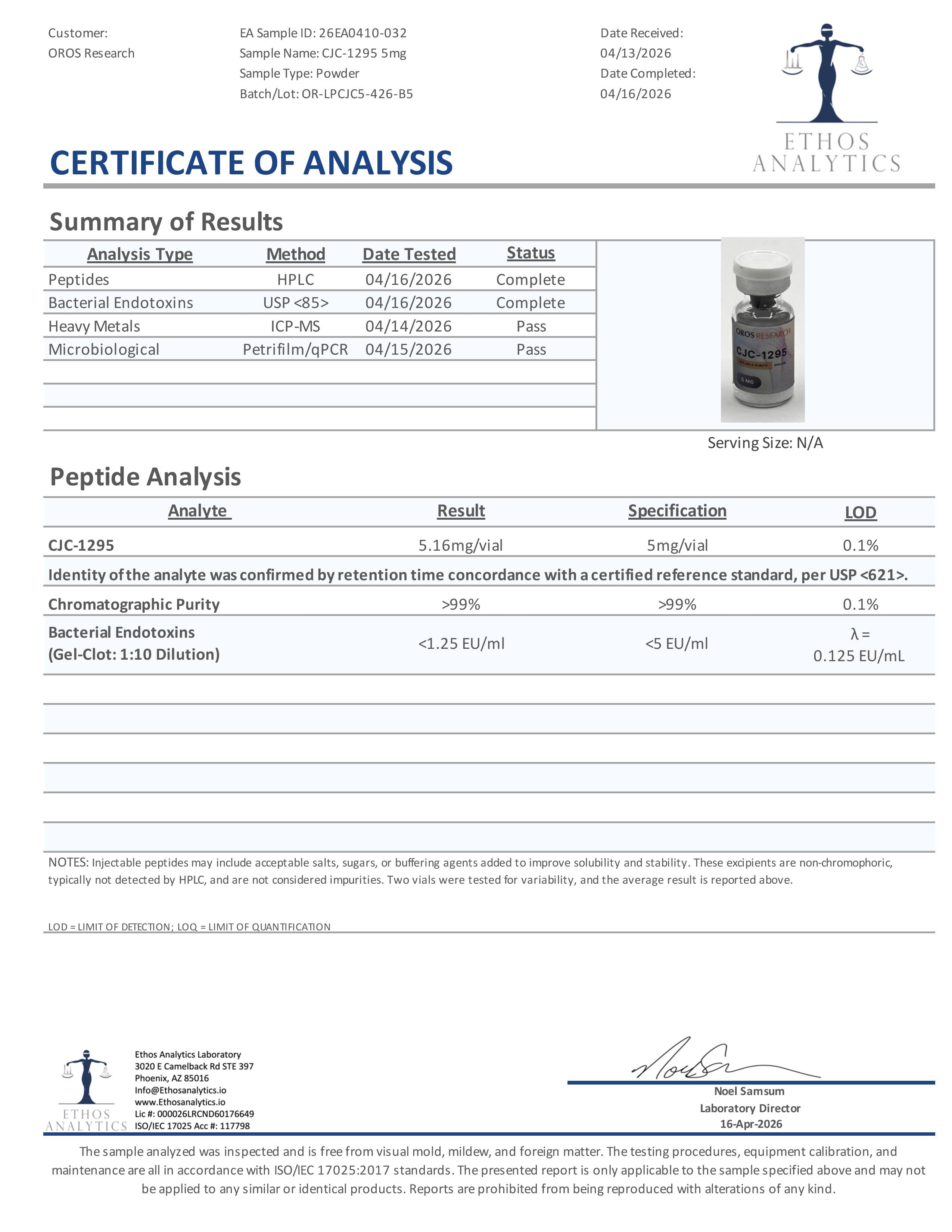 CJC-1295 DAC 5mg - OROS Research