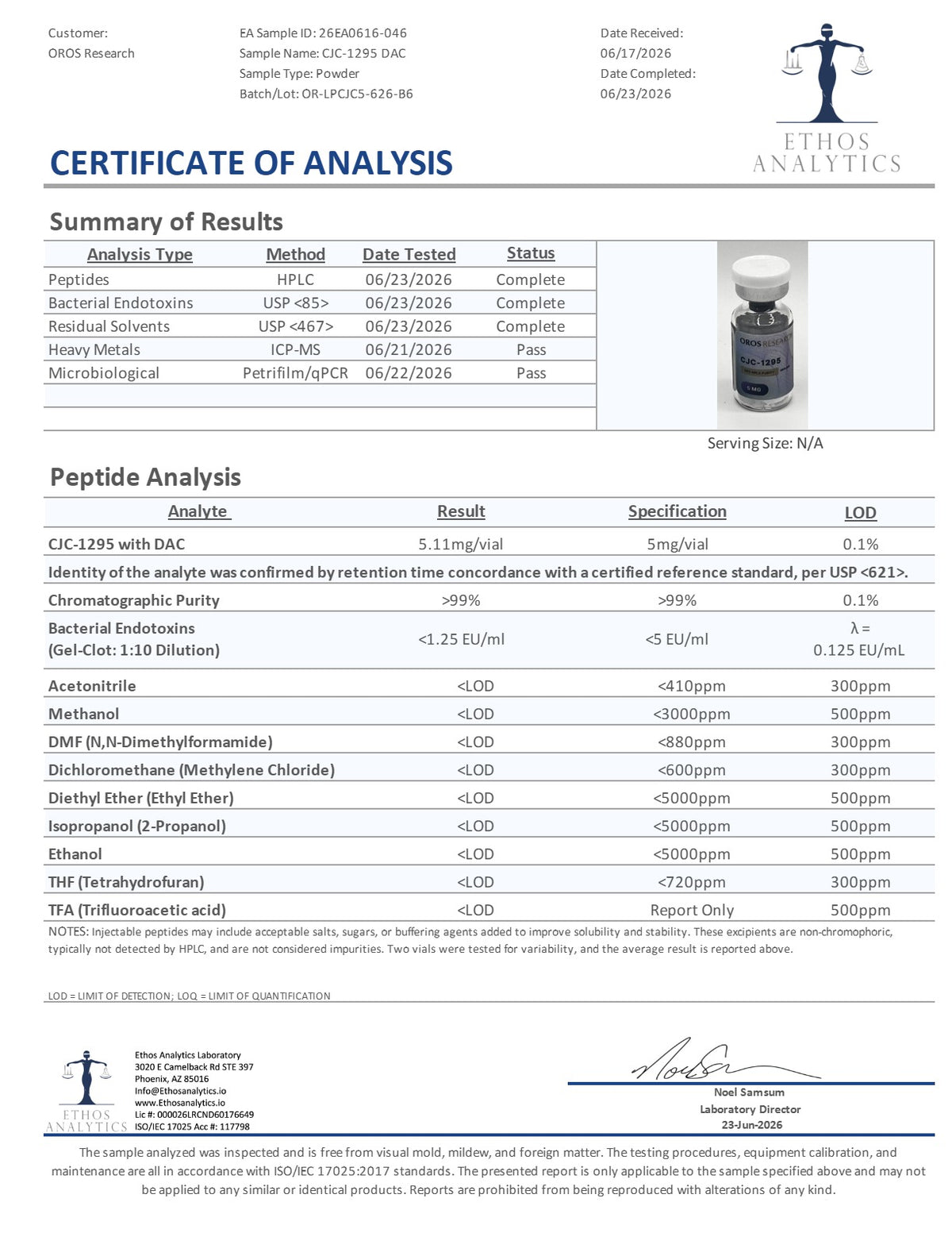 CJC-1295 DAC 5mg - OROS Research