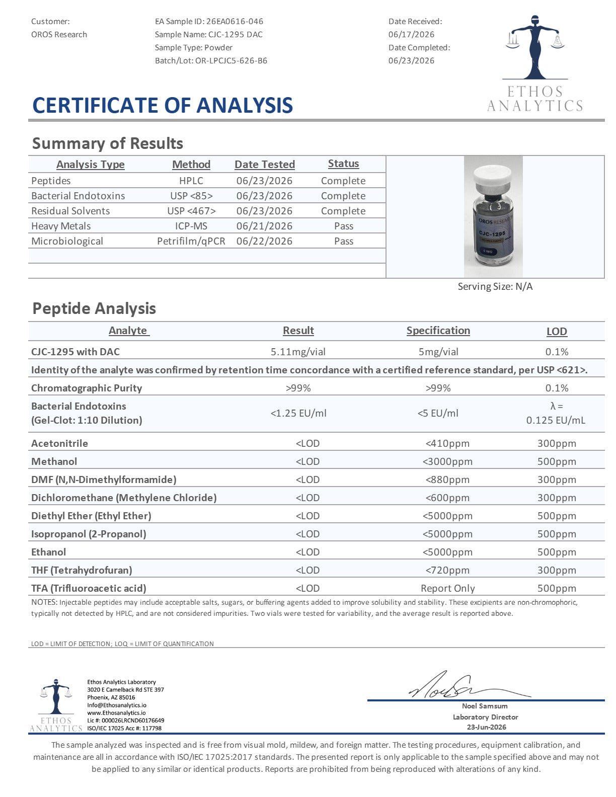 CJC-1295 DAC 5mg - OROS Research