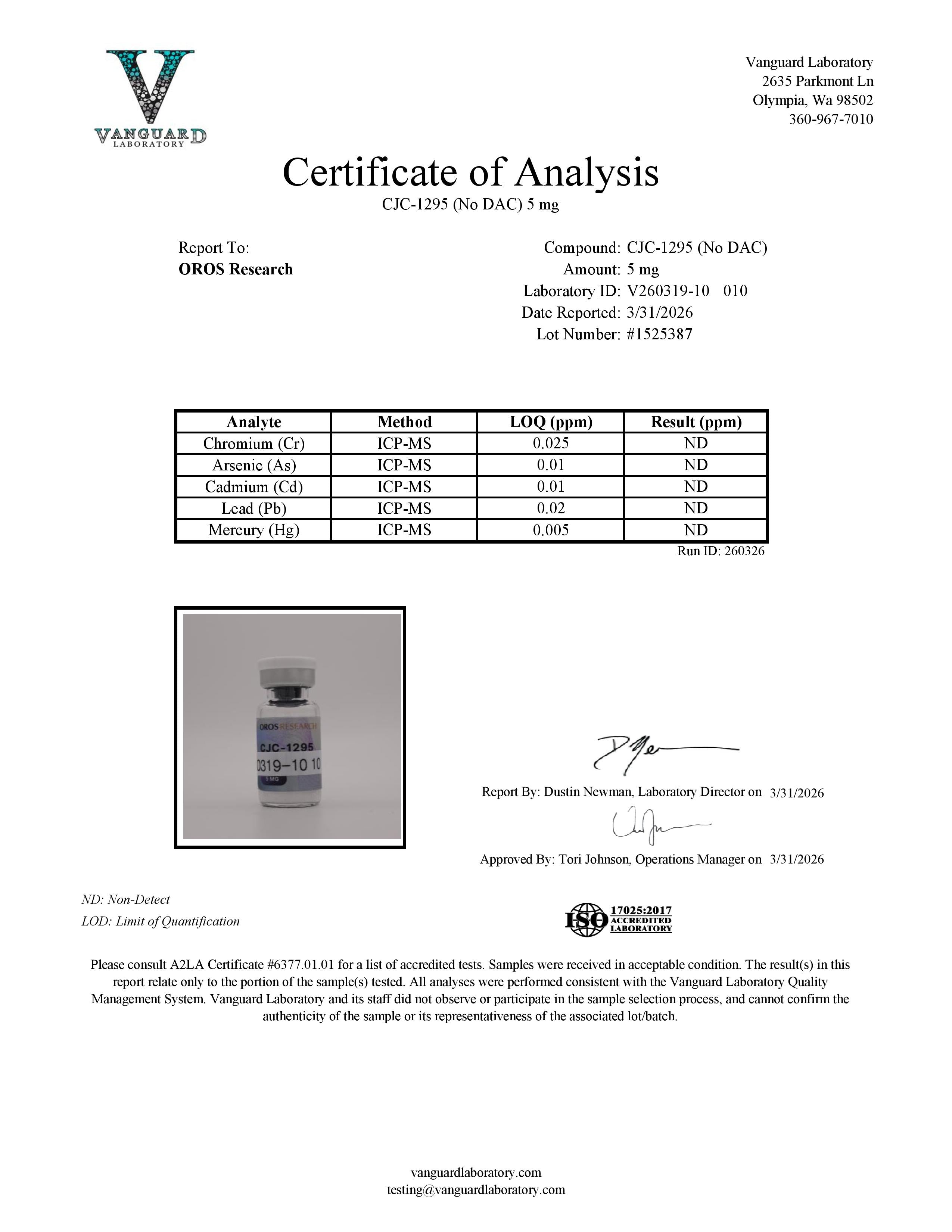 CJC-1295 (No DAC) 5mg - OROS Research