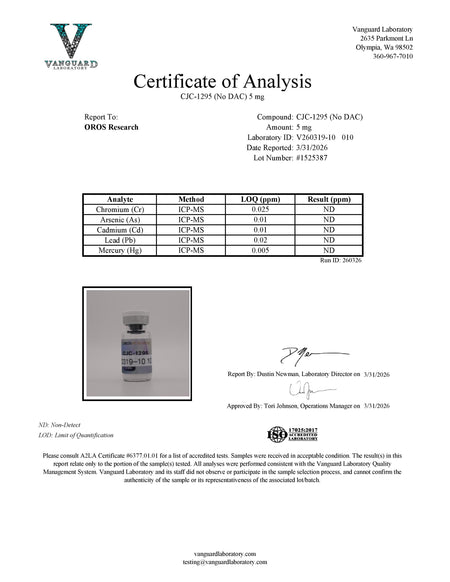 CJC-1295 (No DAC) 5mg - OROS Research