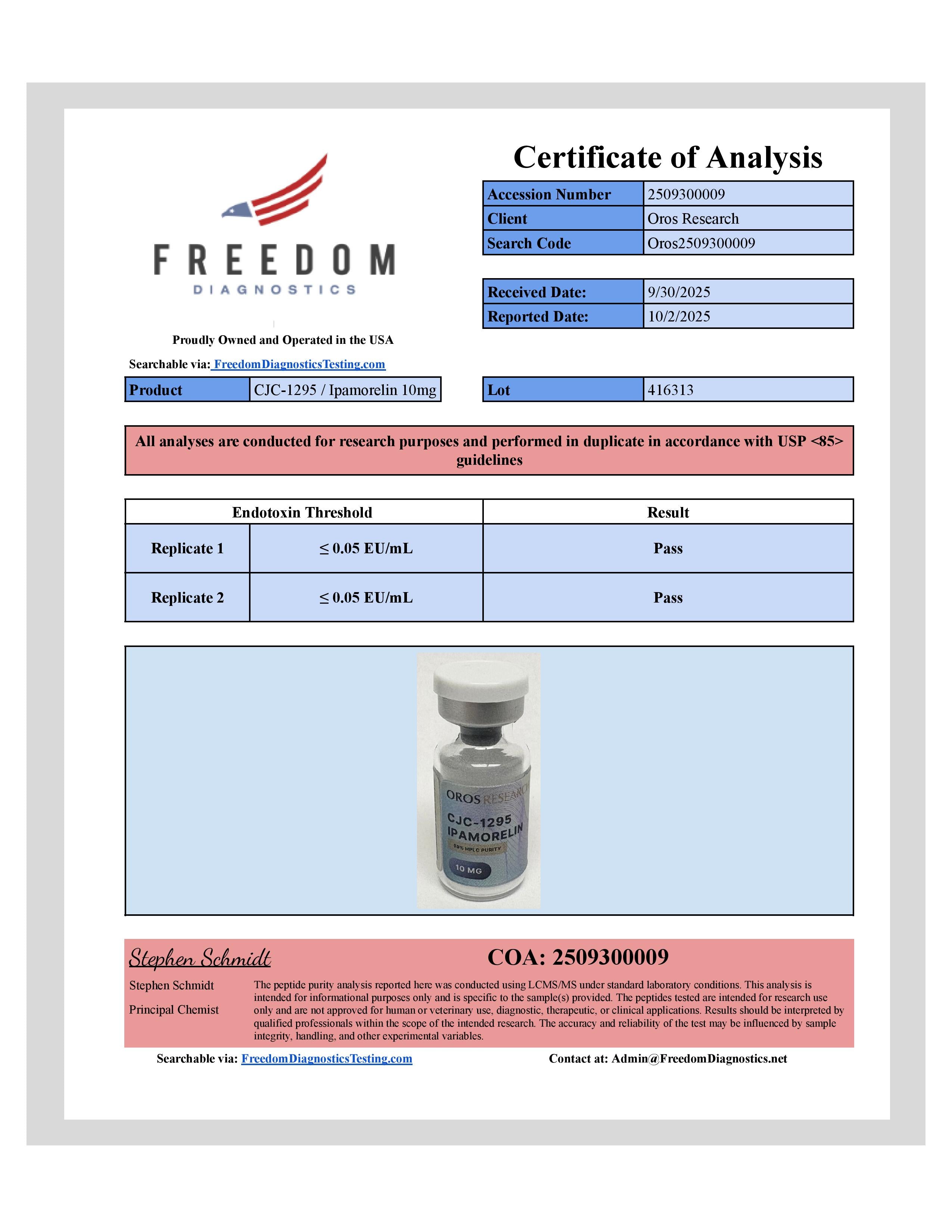 CJC-1295 5mg, Ipamorelin 5mg (10mg Blend) - OROS Research