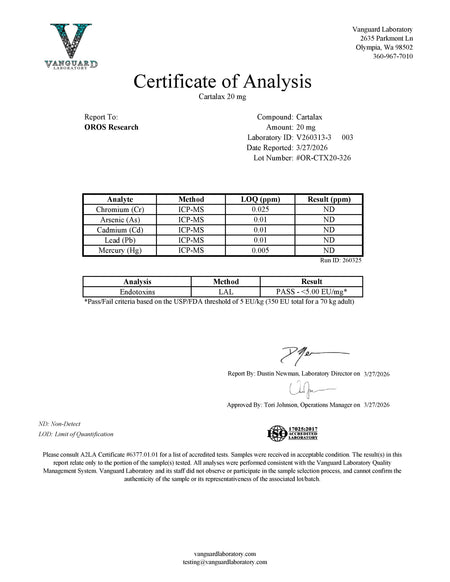 Cartalax 20mg - OROS Research