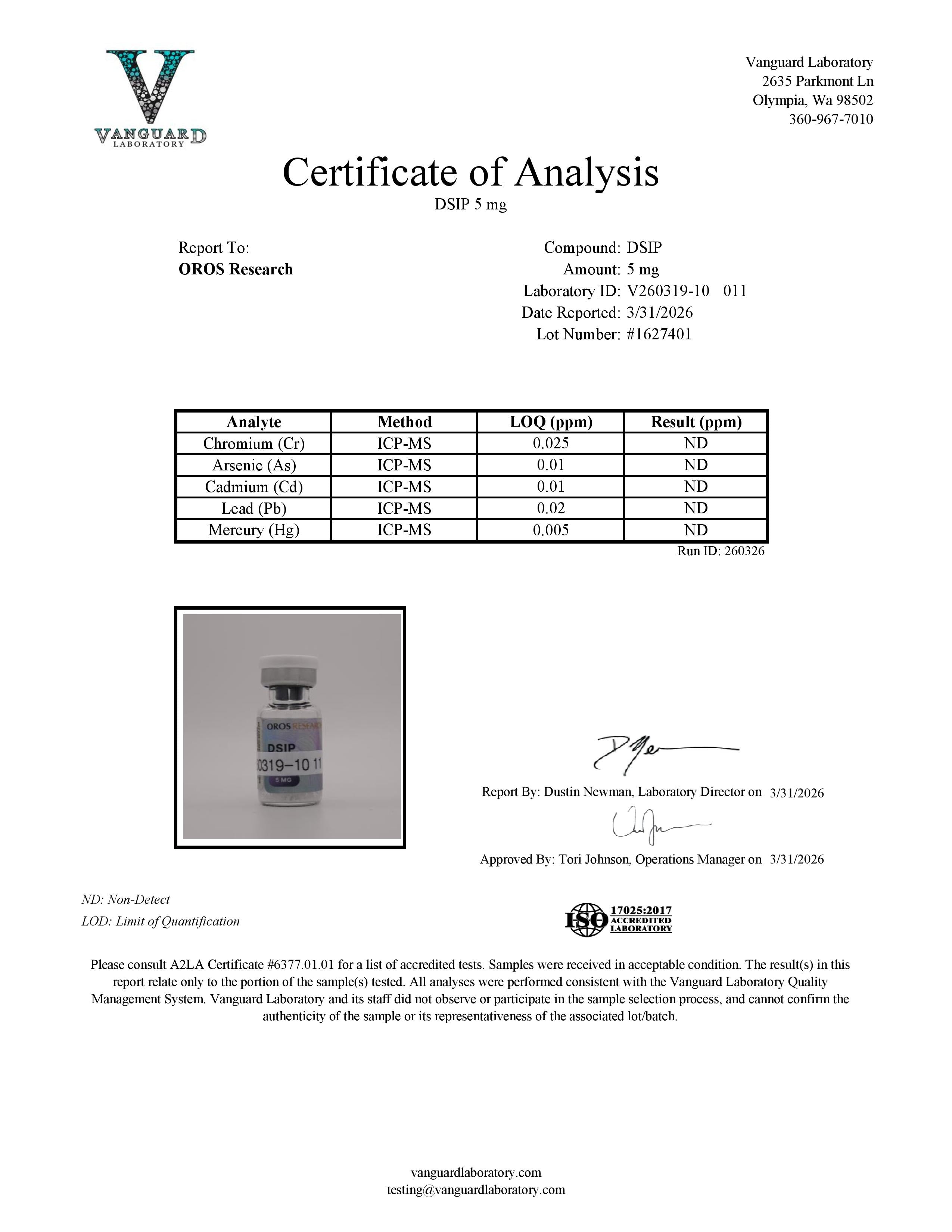 DSIP 5mg - High-Purity, U.S.-Made Research Peptides | OROS Research DSIP 5mg - High-Purity, U.S.-Made Research Peptides | OROS Research