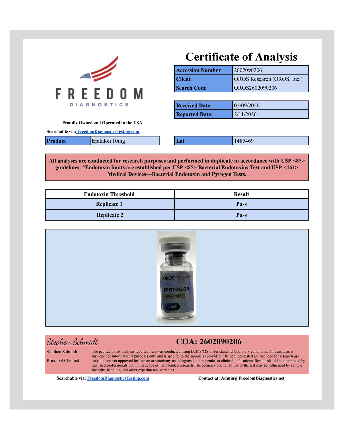 Epithalon (Epitalon) 10mg - OROS Research