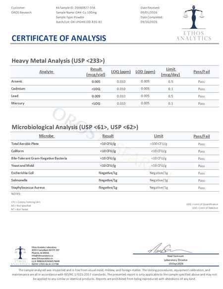 GHK‐Cu 100mg - OROS Research