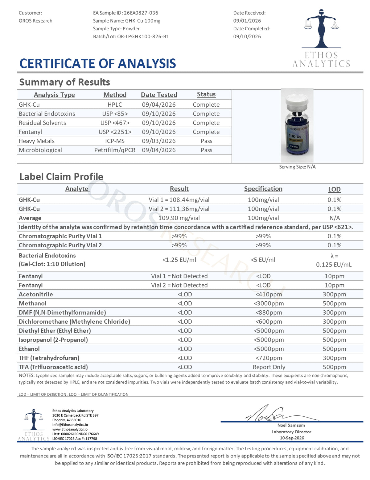 GHK‐Cu 100mg - OROS Research