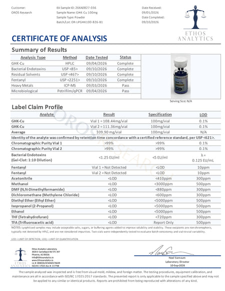GHK‐Cu 100mg - OROS Research