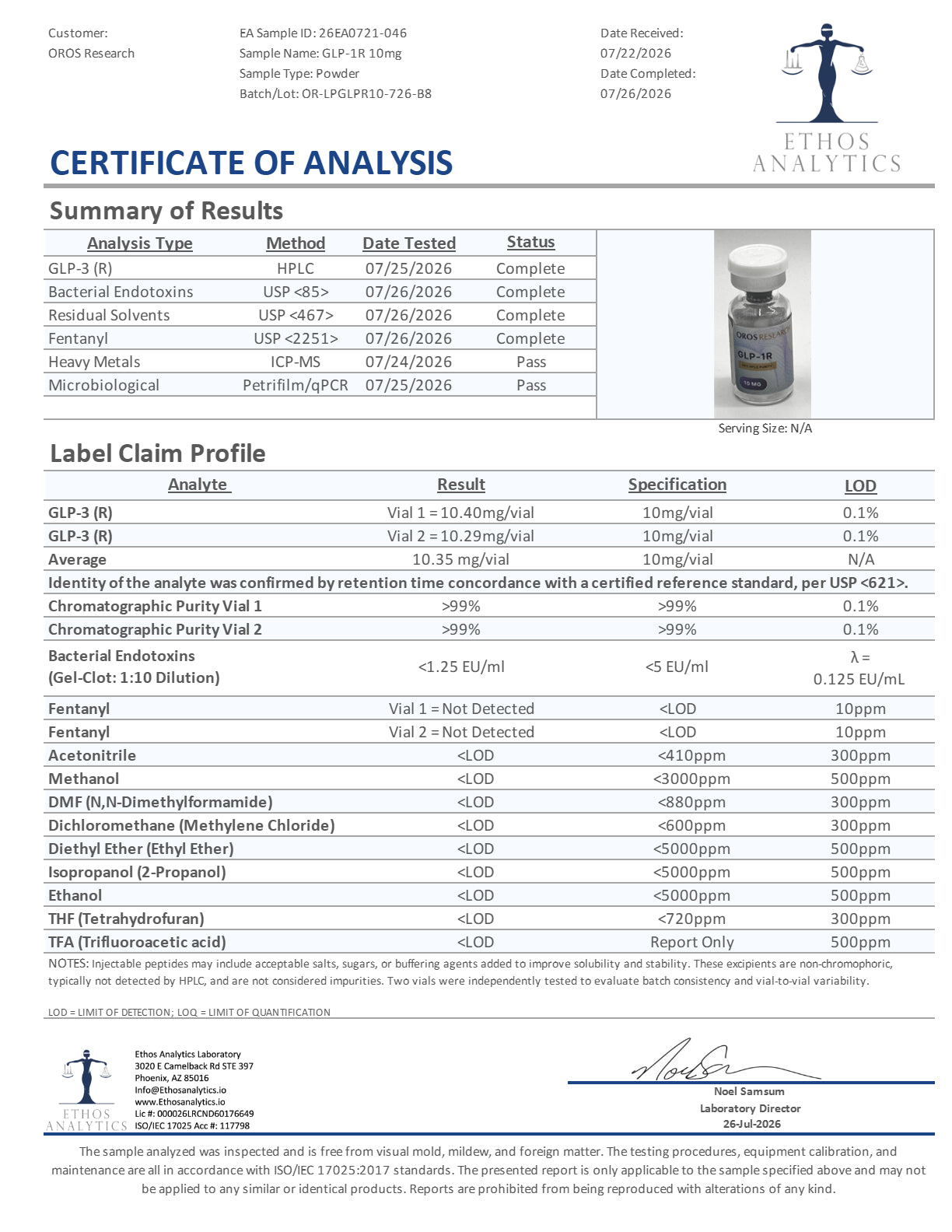 GLP-1R (GLP3) 10mg - OROS Research
