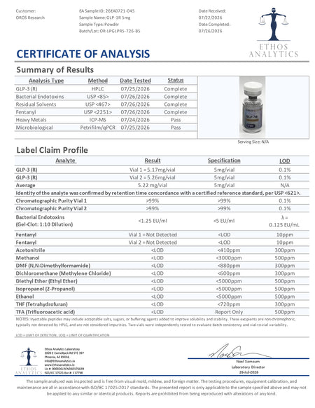 GLP-1R (GLP3) 5mg - OROS Research