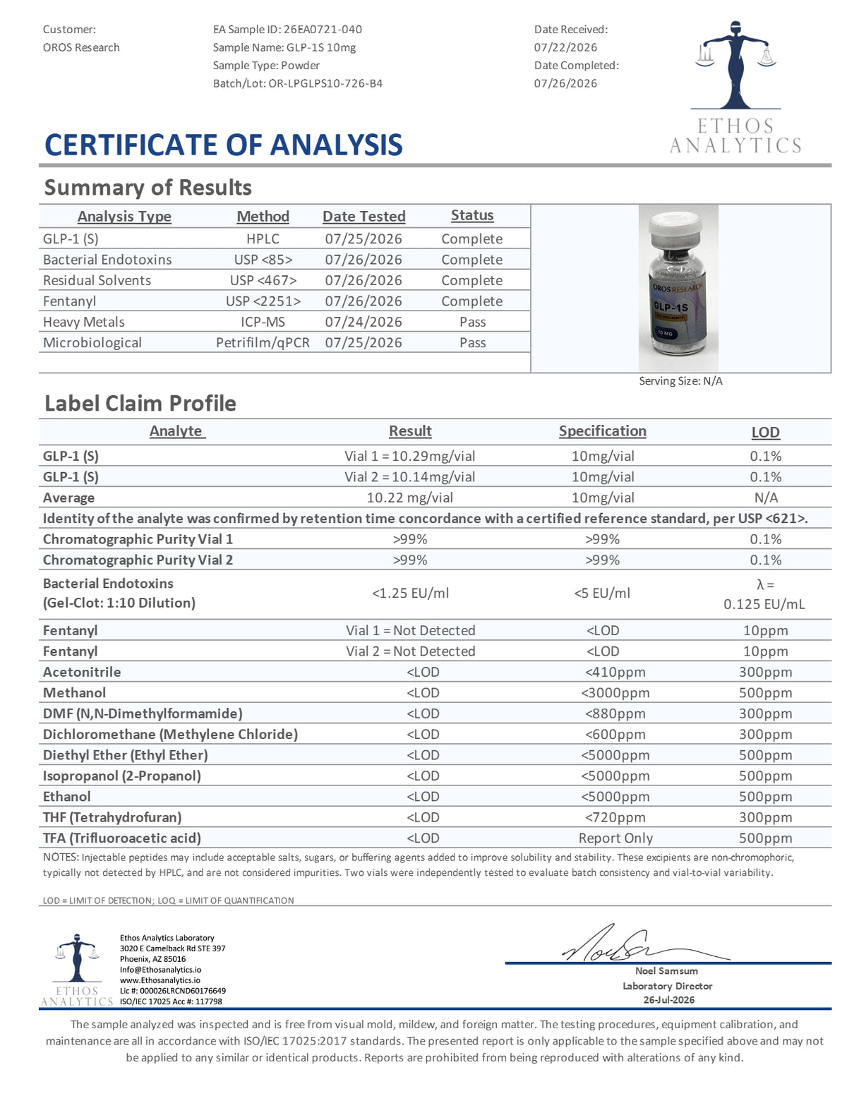 GLP-1S (GLP1) 10mg - OROS Research