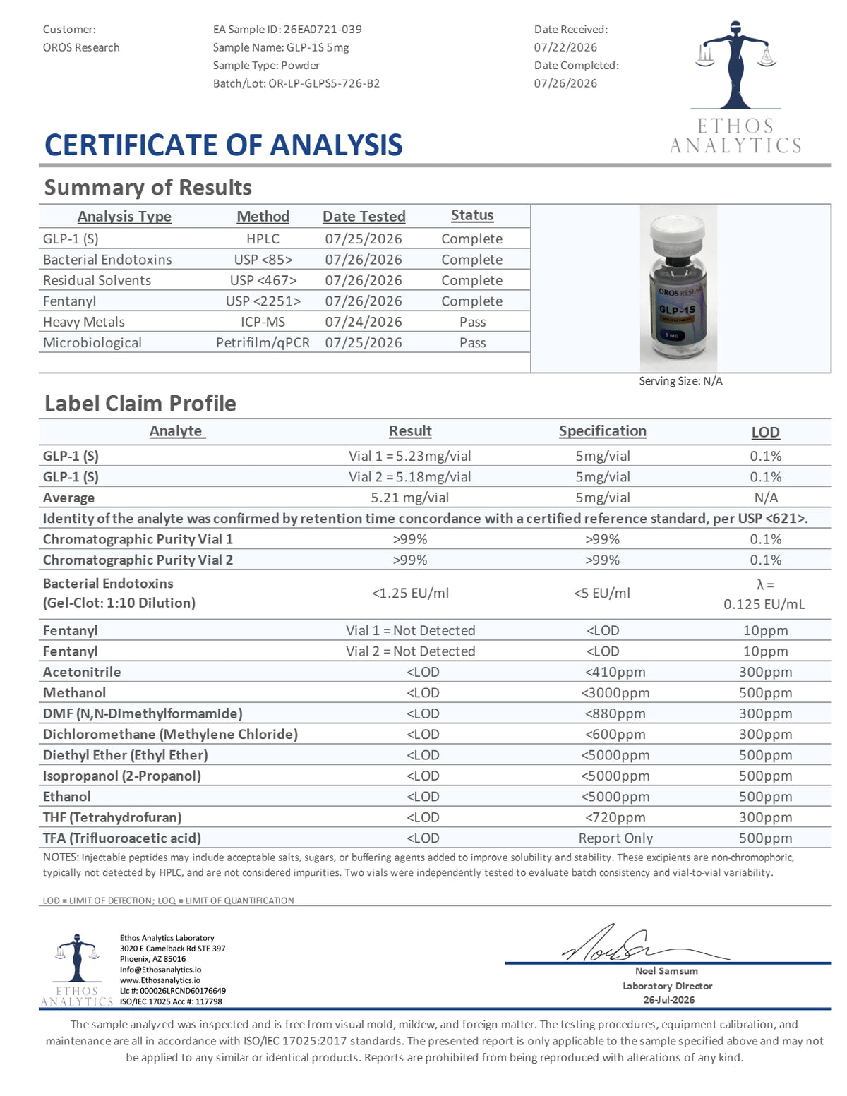 GLP-1S (GLP1) 5mg - OROS Research