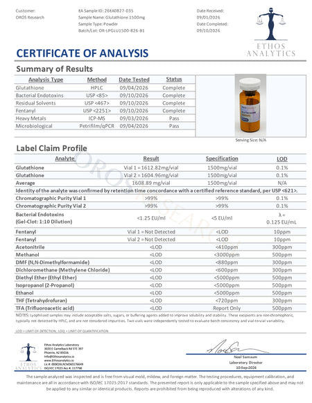 Glutathione 1500mg - OROS Research