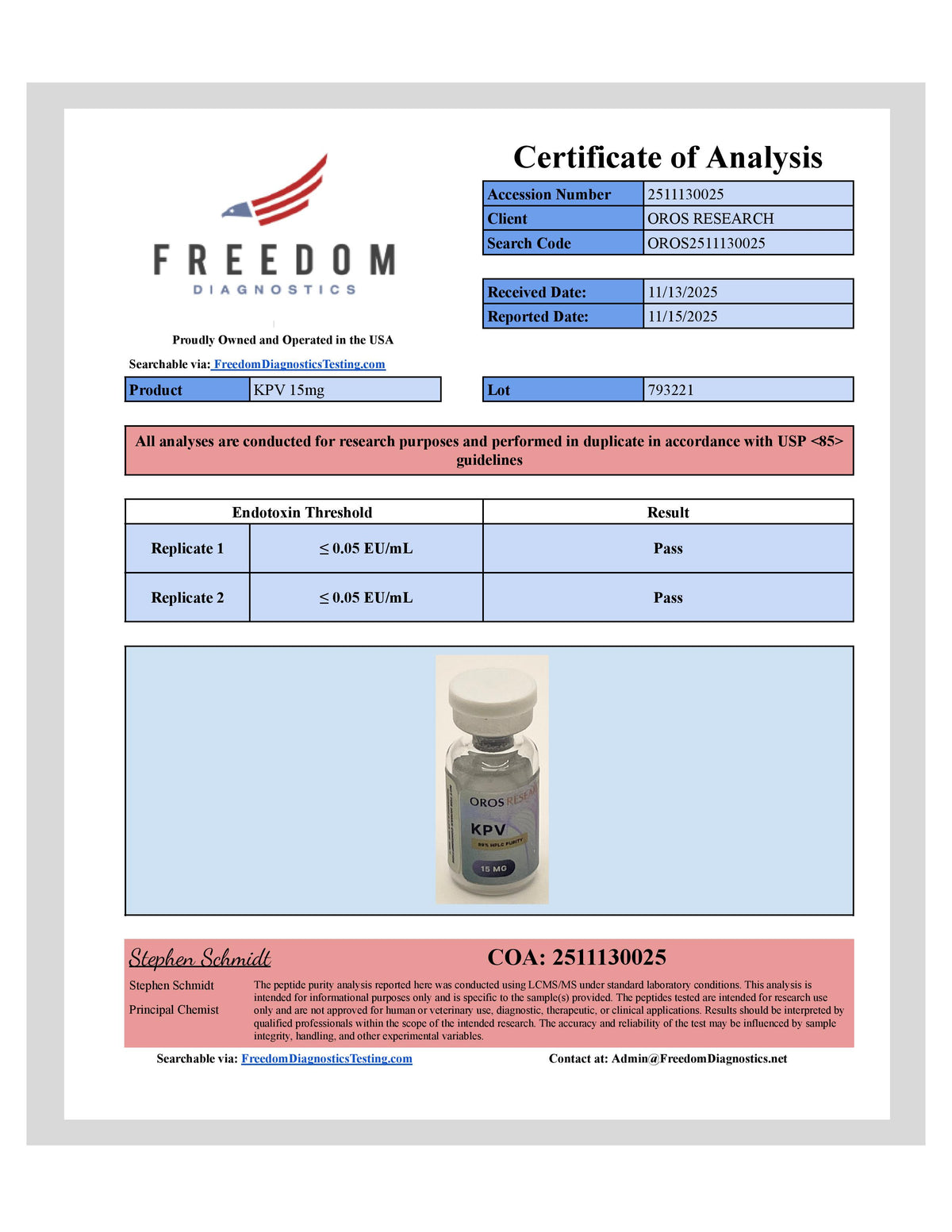 KPV 15mg - OROS Research