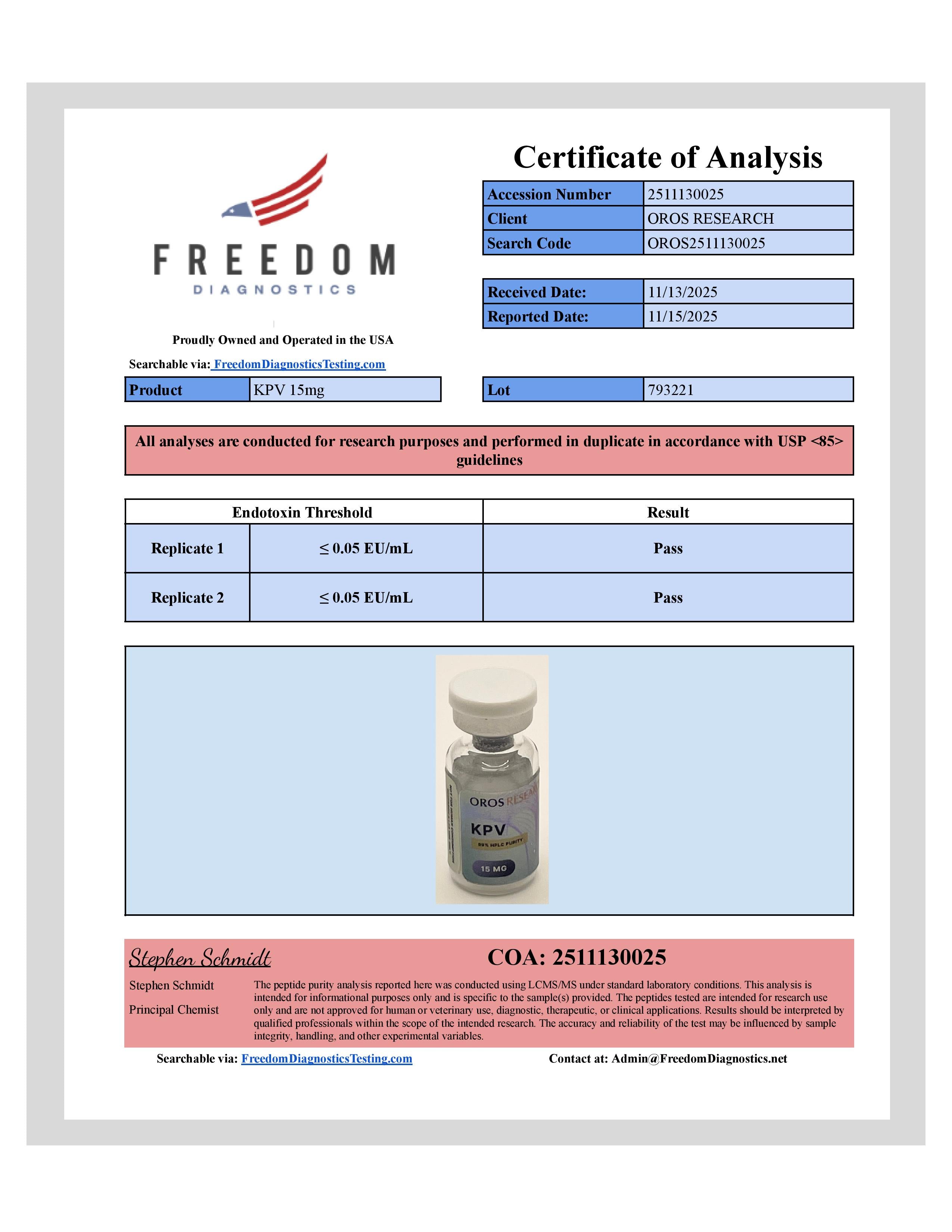 KPV 15mg - OROS Research