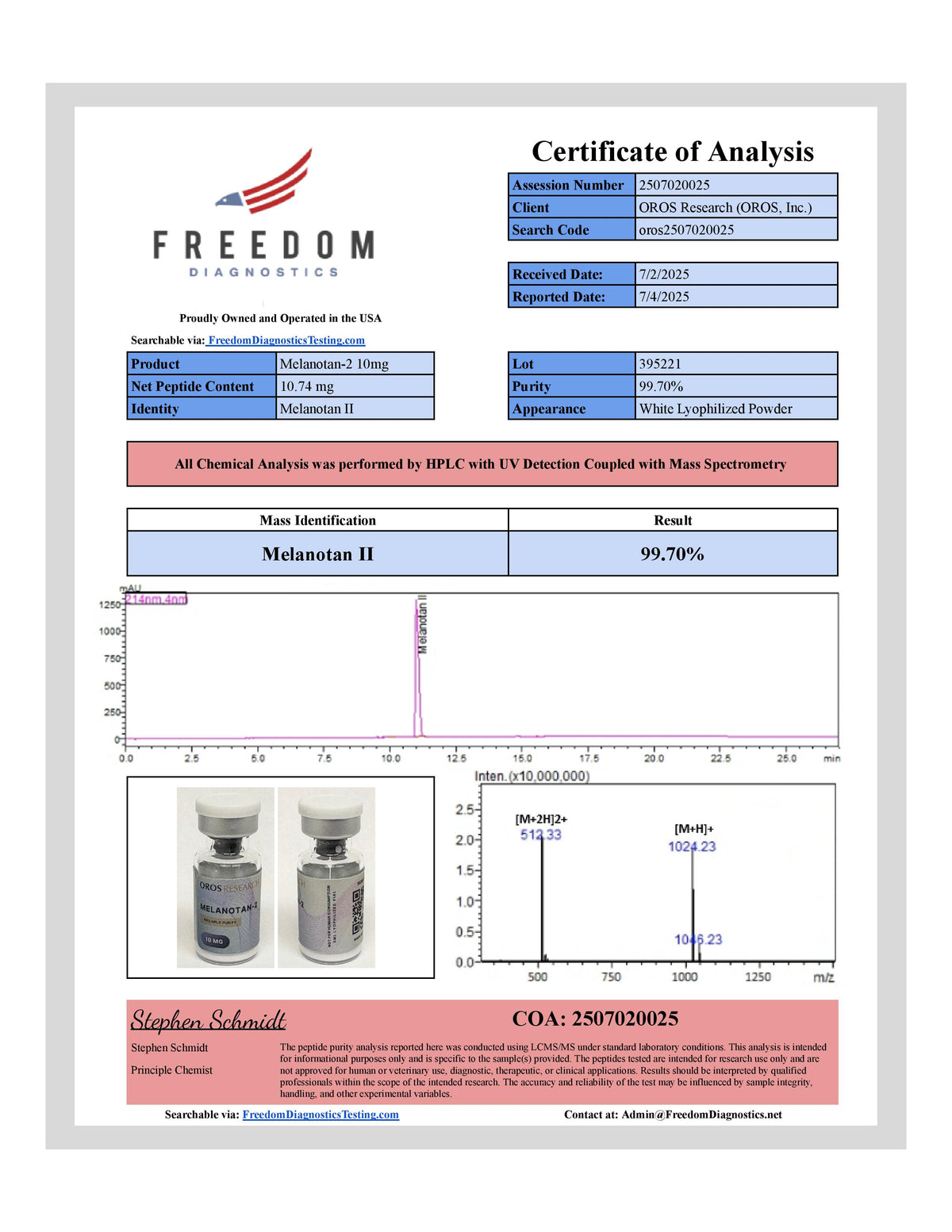 Melanotan-2 10mg - OROS Research