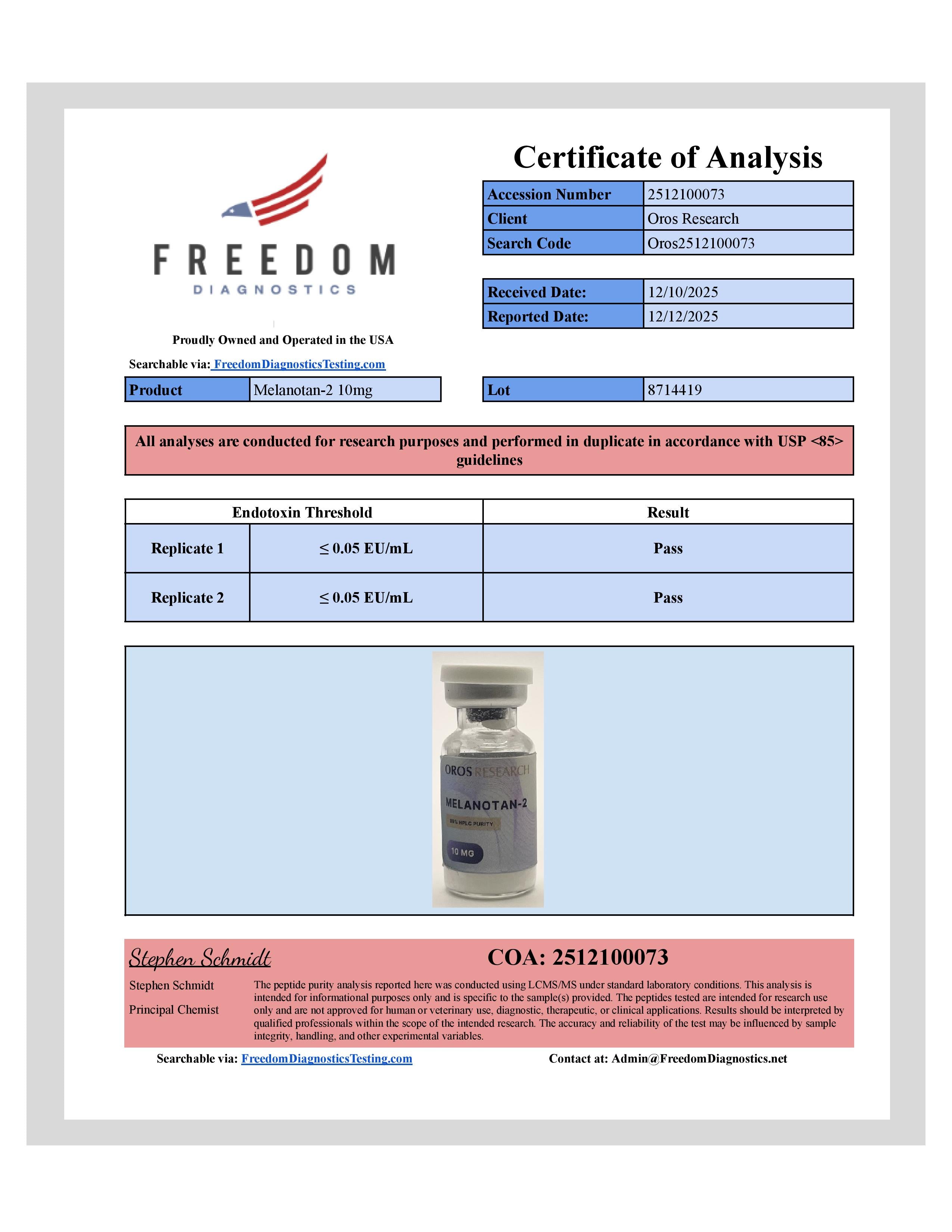 Melanotan-2 10mg - OROS Research