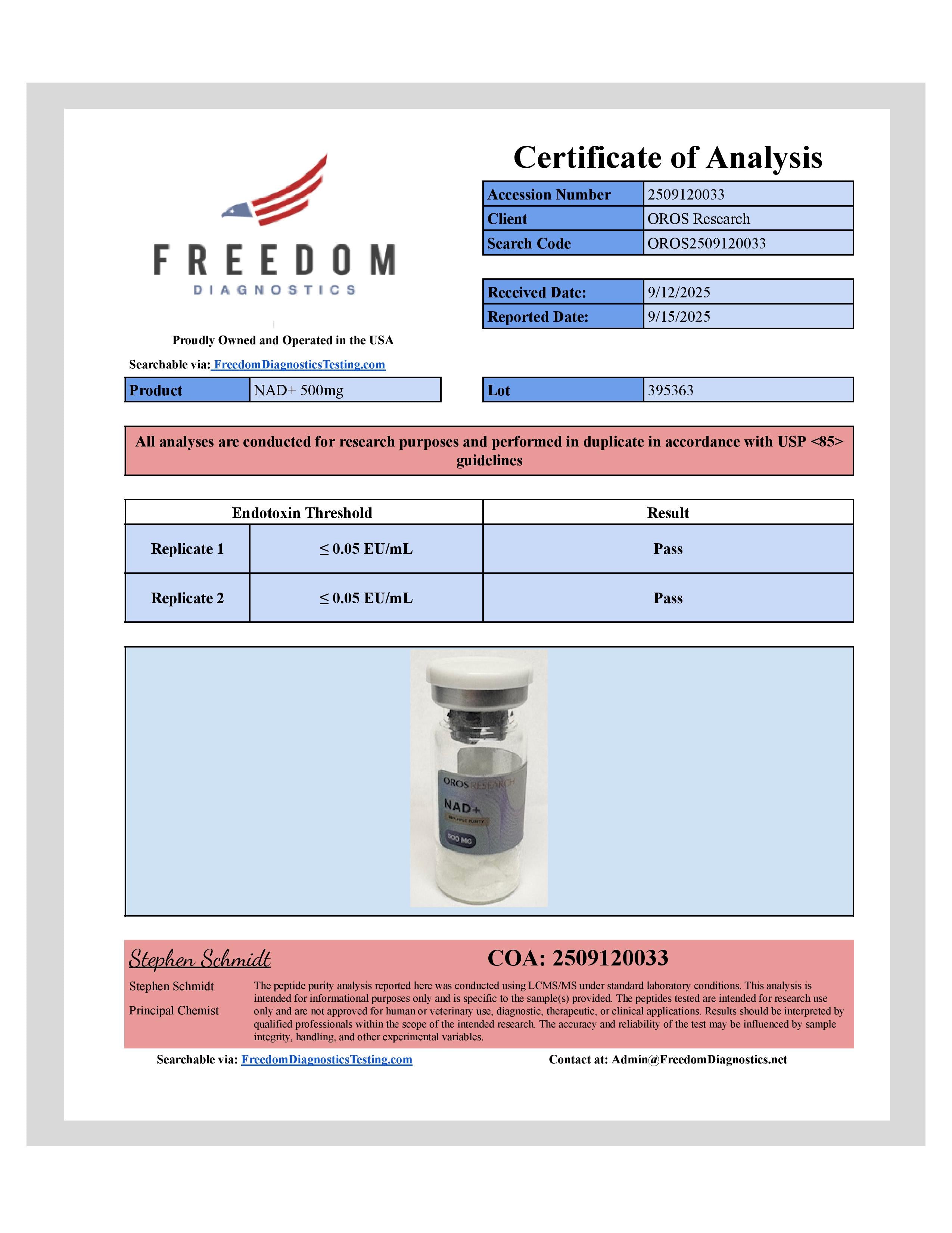 NAD+ 500mg - OROS Research