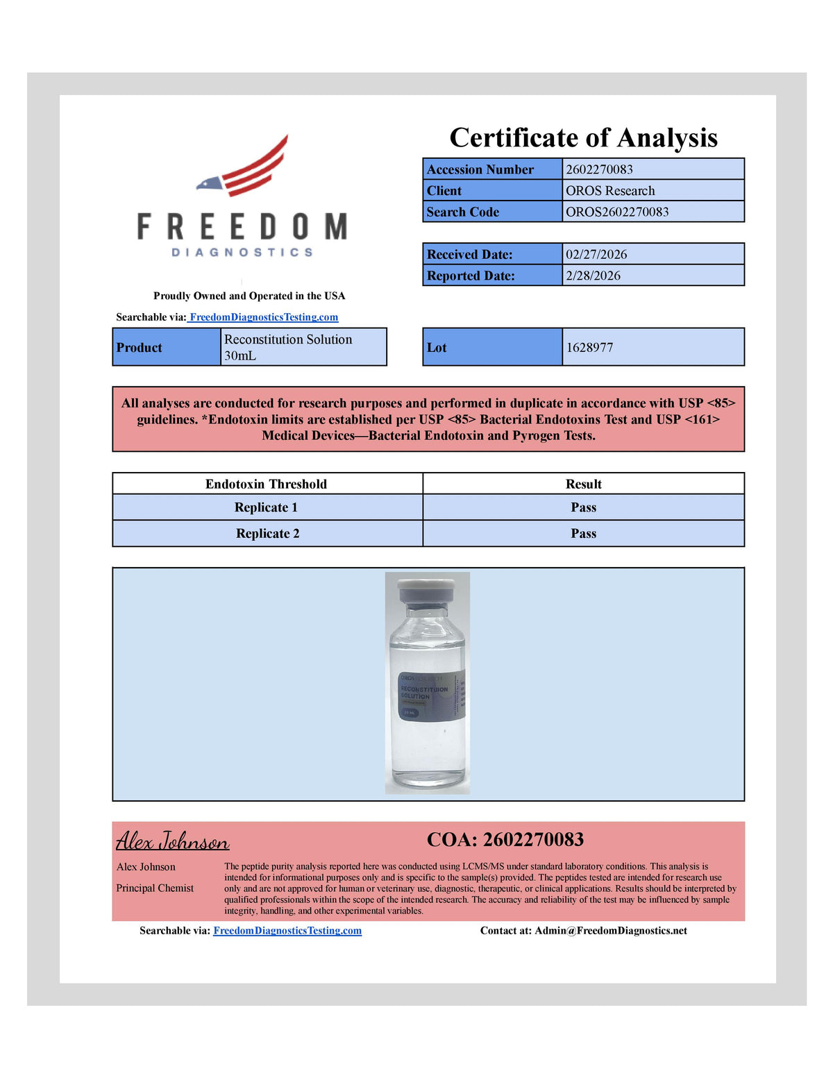 Reconstitution Solution 30ml
