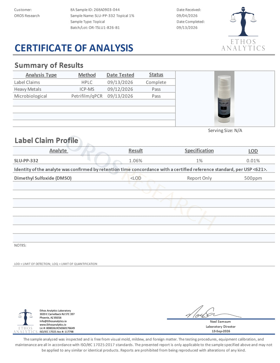 SLU-PP-332 1% Topical 150mg - OROS Research