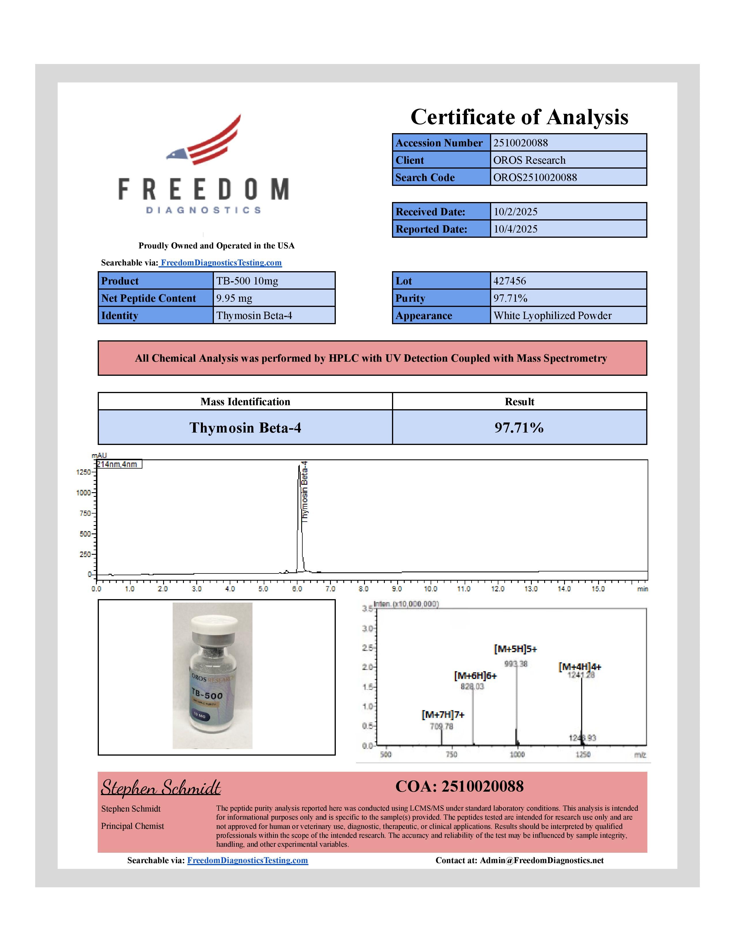 TB-500 (Thymosin Beta-4) 10mg - OROS Research